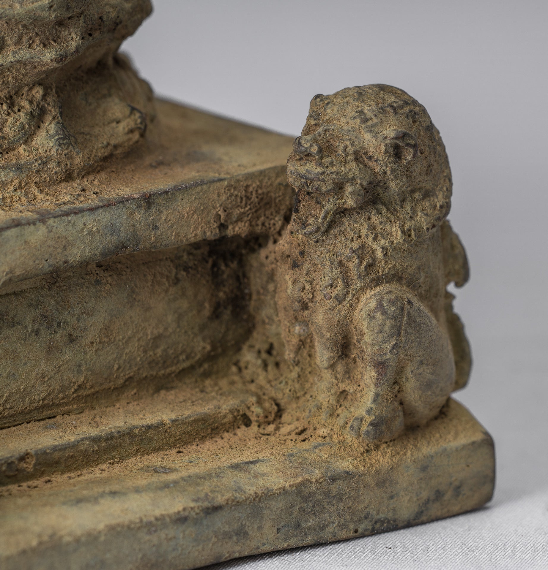 Statue de Bouddha - ancien style indonésien assis bronze Java enseignement Bouddha - 18cm / 7 "