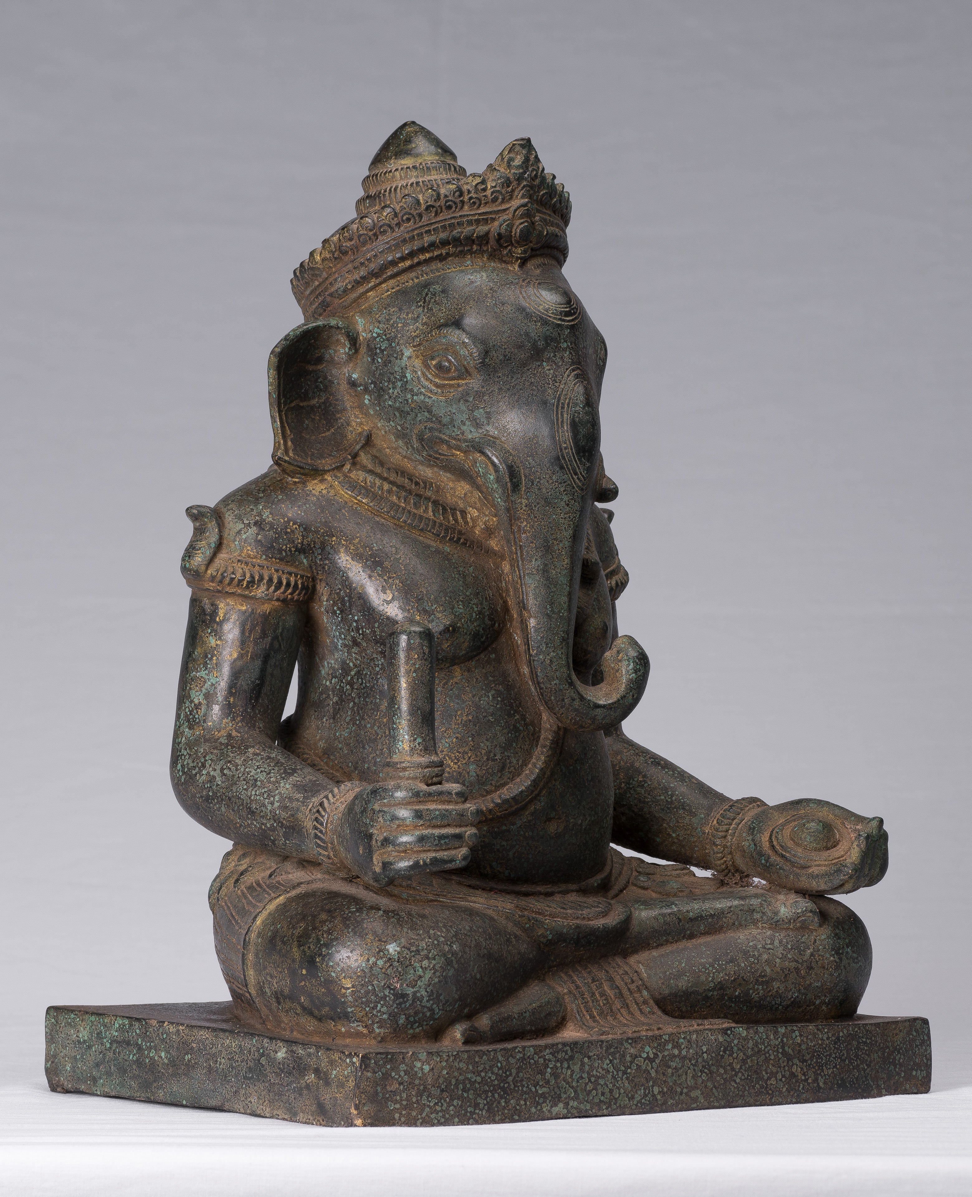 Estatua de Ganesha - Estatua de Ganesh Sented Ganesh Style JMER Sentada - 38 cm/15 "