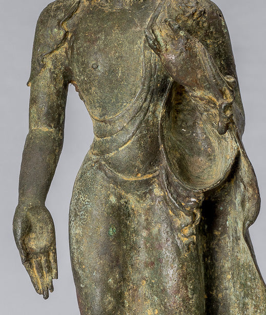 Buddha-Statue – Meisterwerk, antiker indonesischer Bronzestil, javanischer Amitabha-Buddha – 42 cm