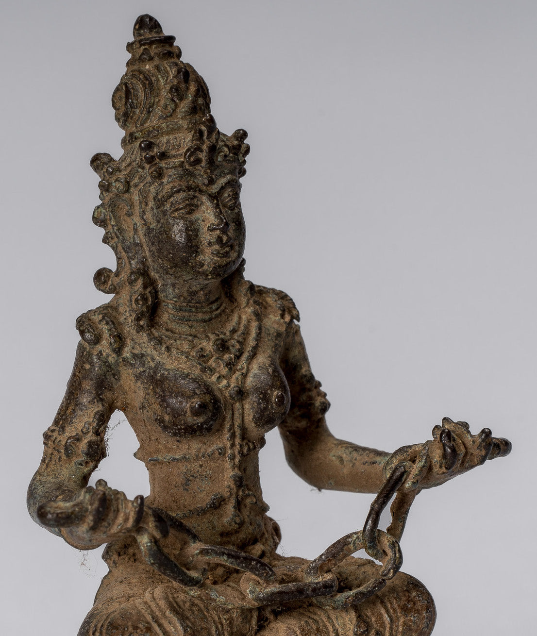 Statue de Tara-Antique Java Style indonésien Bronze Devi Tara Statue-8cm/3 "