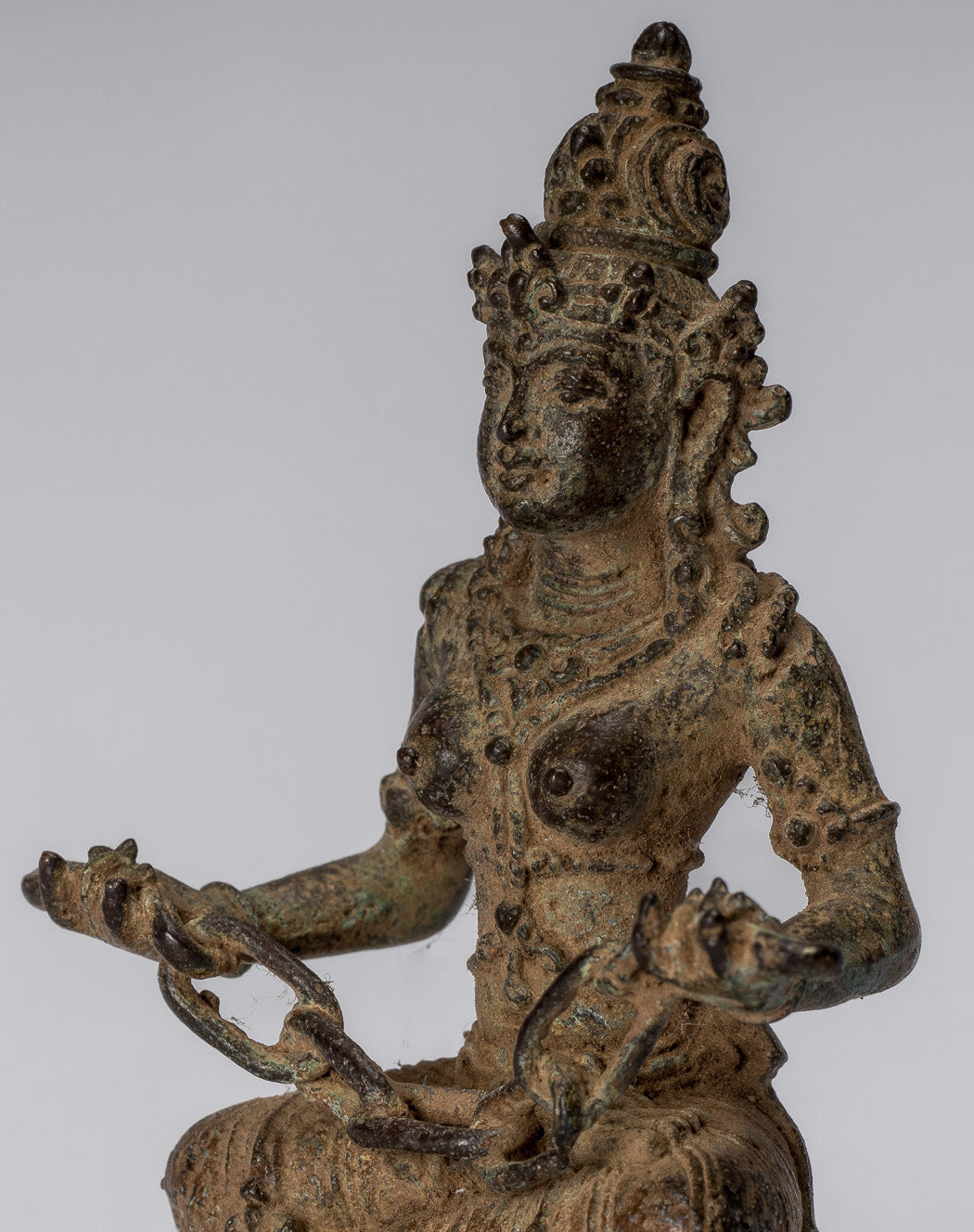 Statue de Tara-Antique Java Style indonésien Bronze Devi Tara Statue-8cm/3 "