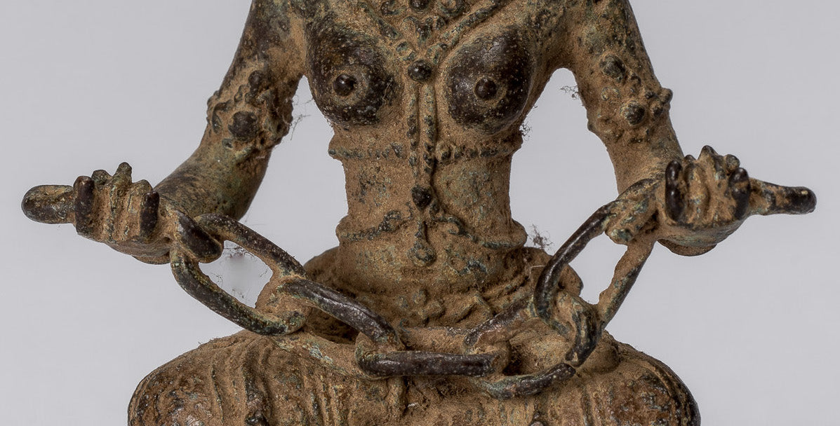 Statue de Tara-Antique Java Style indonésien Bronze Devi Tara Statue-8cm/3 "