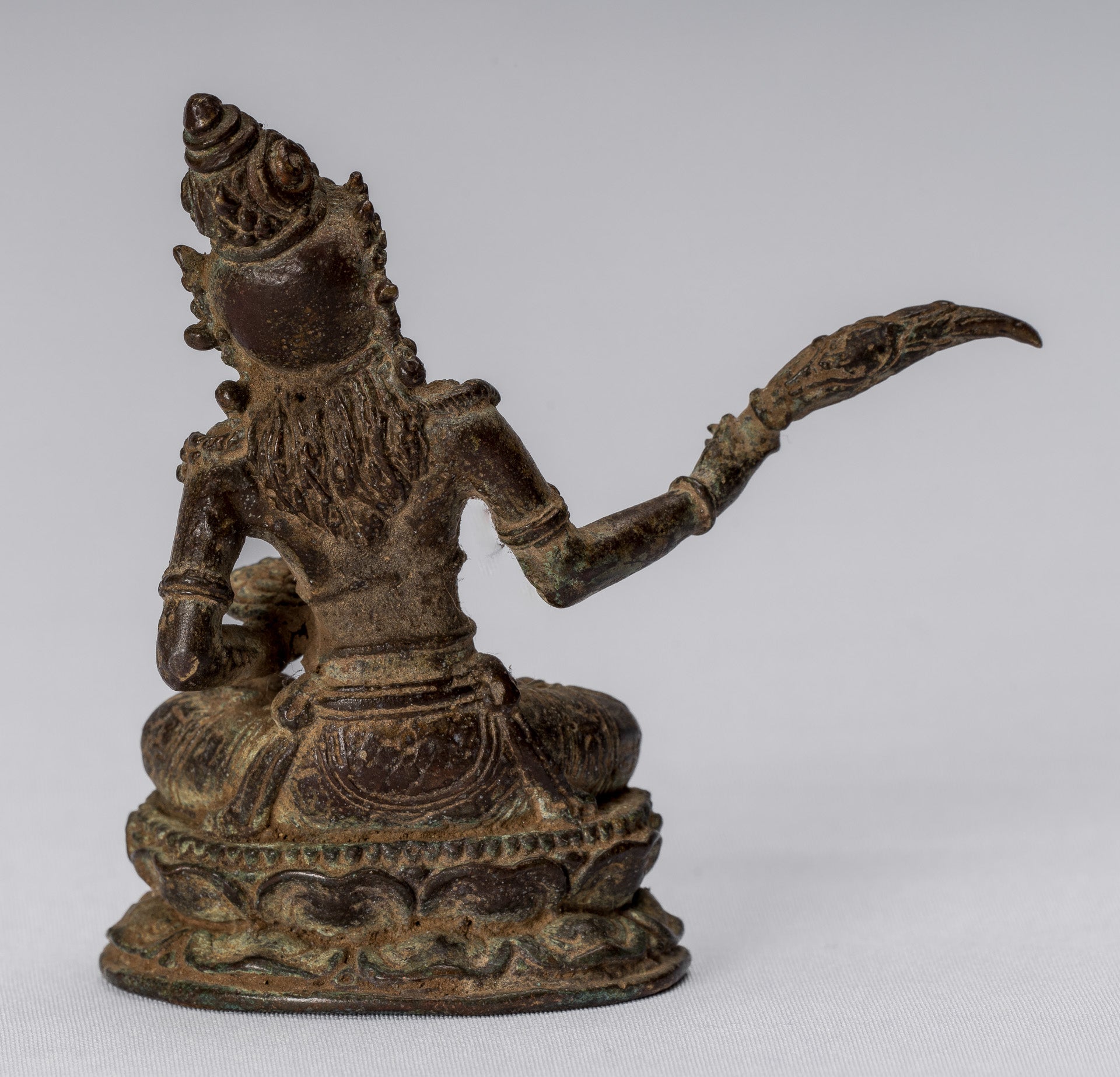 Statue de Tara – Statue de Devi Tara en bronze indonésien de style Java antique – 8 cm/3"