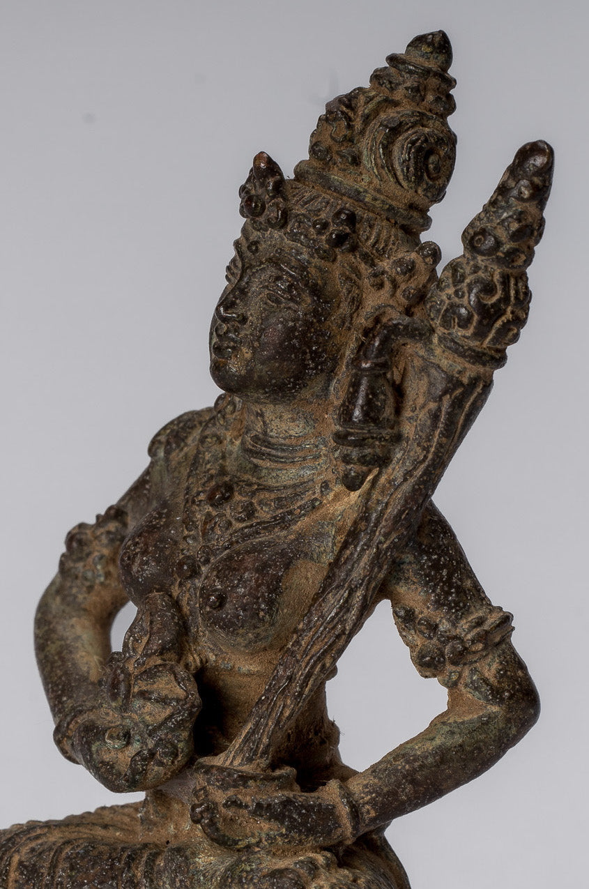 Statue de Tara-Antique Java Style indonésien Bronze Devi Tara Statue-8cm/3 "