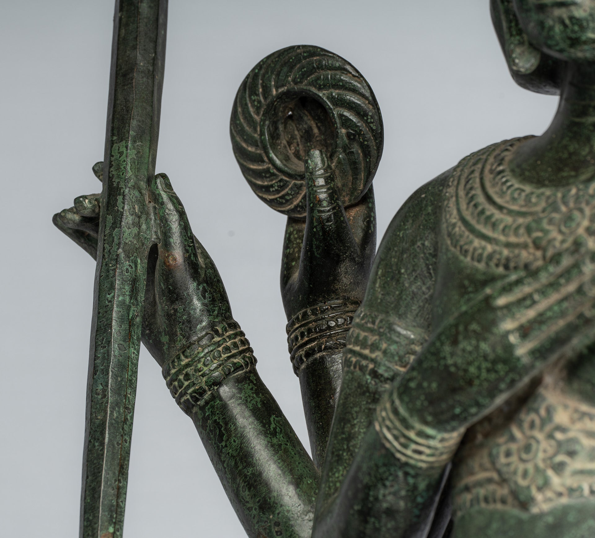 Statua Brahma - Antique Khmer Style Bronzo 8 braccio Bayon Brahma - Creazione di Dio indù - 76 cm/30 "