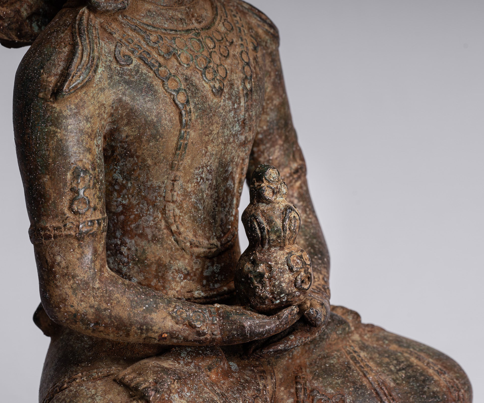 Statue de Bouddha-Antique indonésien Style Bronze Javanais Amitabha Bouddha Statue-43cm/17 "