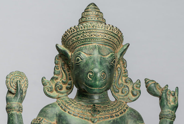 Statua Kalkin - Antique Khmer Style in piedi Hayagriva Kalkin Horse of Vishnu - 56cm/22 "