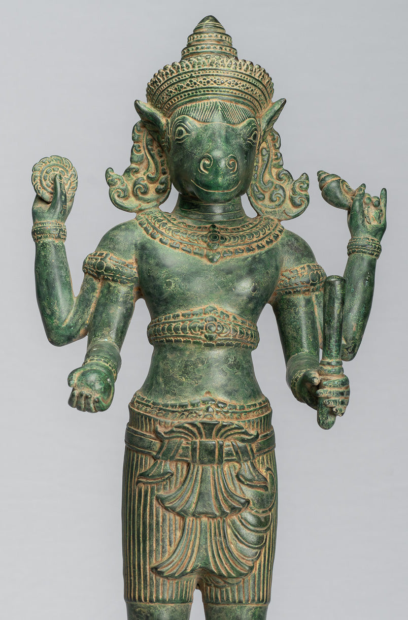 Statua Kalkin - Antique Khmer Style in piedi Hayagriva Kalkin Horse of Vishnu - 56cm/22 "