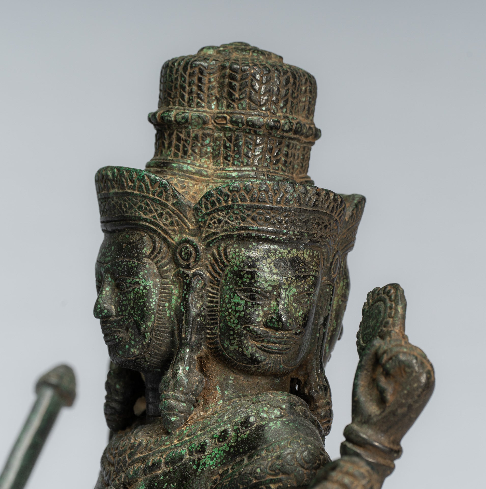 Brahma Statue-Antique Khmer Style Bronze 8 Arm Bayon Brahma-Hindu God Creation-35cm/14 "
