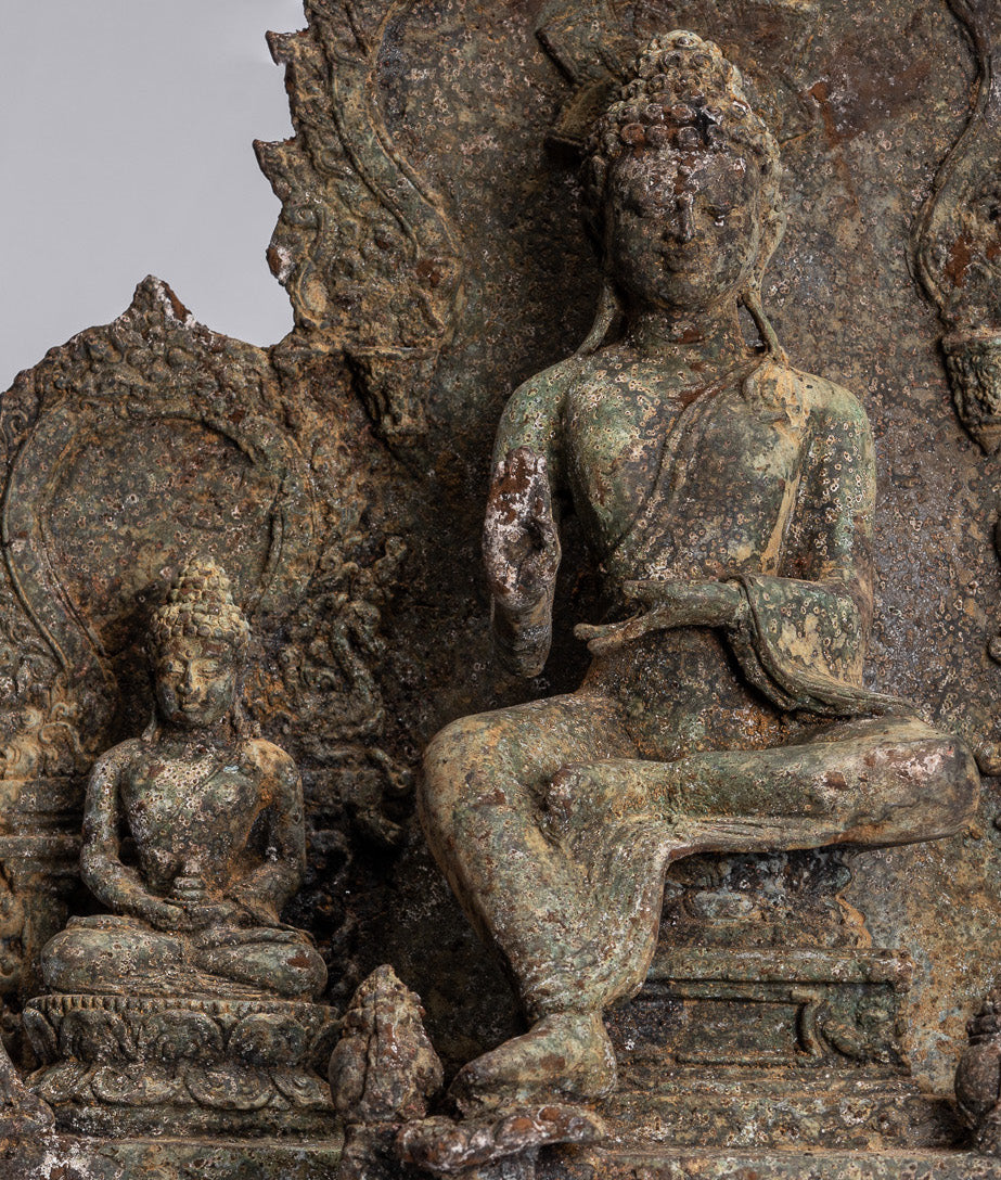 Statue de Bouddha-Antique Indonésie Style Bronze Javanais Protection Bouddha Statue-31cm/12 "