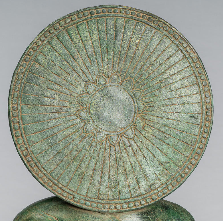 Estatua de Buda - Estatua de bronce de bronce antiguo de estilo jemer dharmachakra enseñando mudra - 47cm/19 "