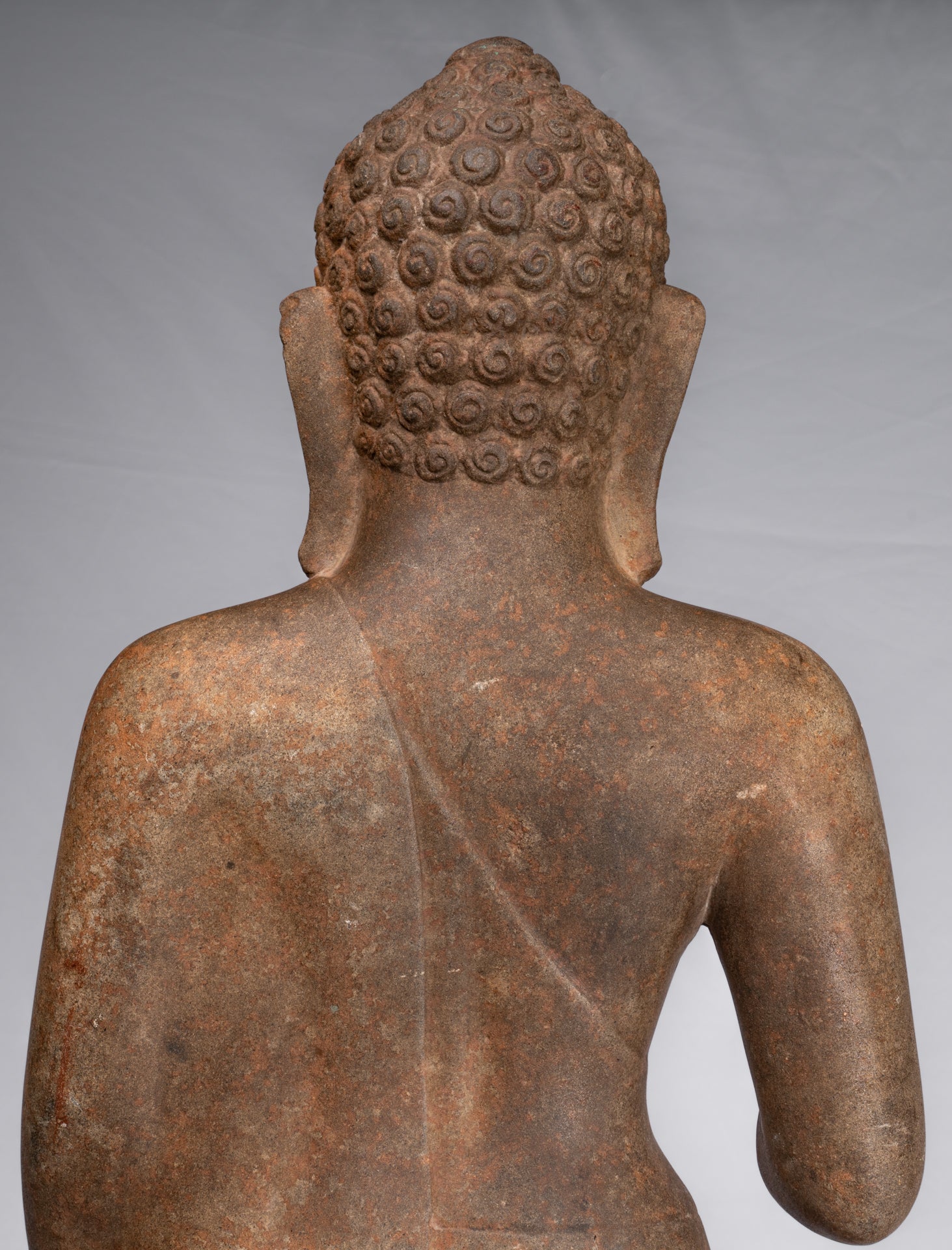 Statue de Bouddha – Statue de Bouddha Dvaravati en pierre debout de style thaïlandais antique – 100 cm de haut