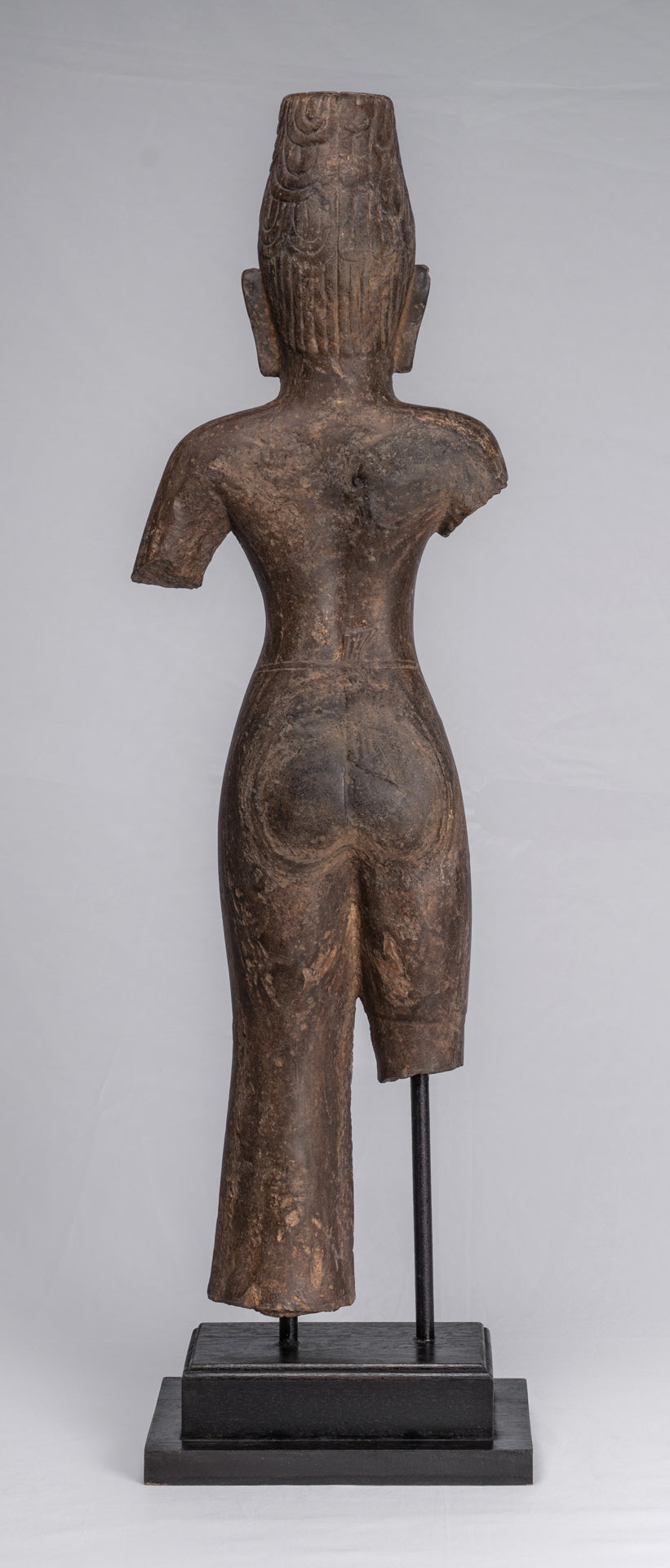 Statue Ardhanarishvara - Antique Phnom Da Style Khmer Sandstone in piedi Shiva Parvati Statue - 88cm/35 "