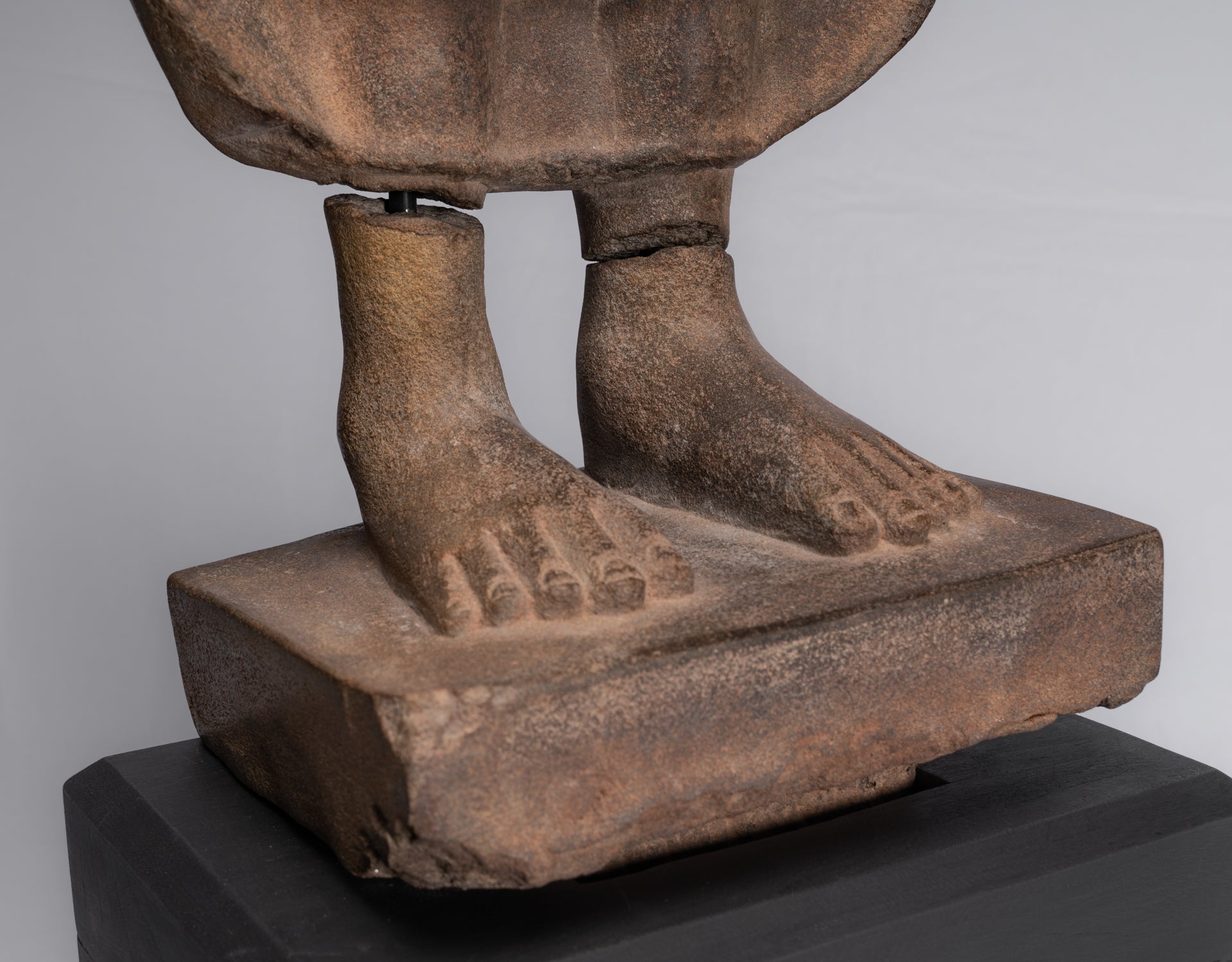 Buddha Statue - Antique Thai Style Standing Stone Dvaravati Buddha Statue - 102cm/41" Tall