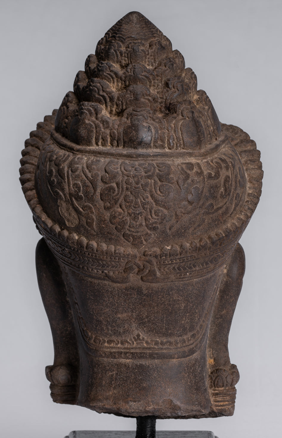 Wächterstatue – antiker Khmer-Stein, Angkor Wat-Stil, Yaksha-Tempelwächter – 37 cm.