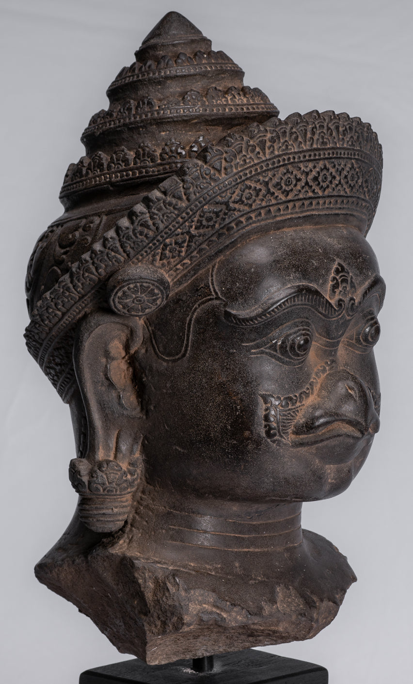 Garuda-Statue – antike Banteay-Srei-Stil-Stein-Khmer-Garuda-Vishnu-Statue – 46 cm/18 Zoll