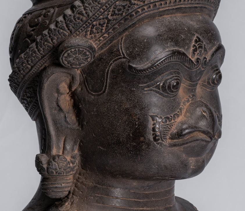 Garuda-Statue – antike Banteay-Srei-Stil-Stein-Khmer-Garuda-Vishnu-Statue – 46 cm/18 Zoll