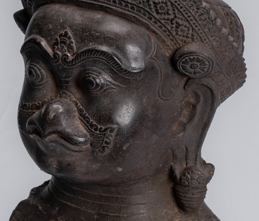 Garuda-Statue – antike Banteay-Srei-Stil-Stein-Khmer-Garuda-Vishnu-Statue – 46 cm/18 Zoll