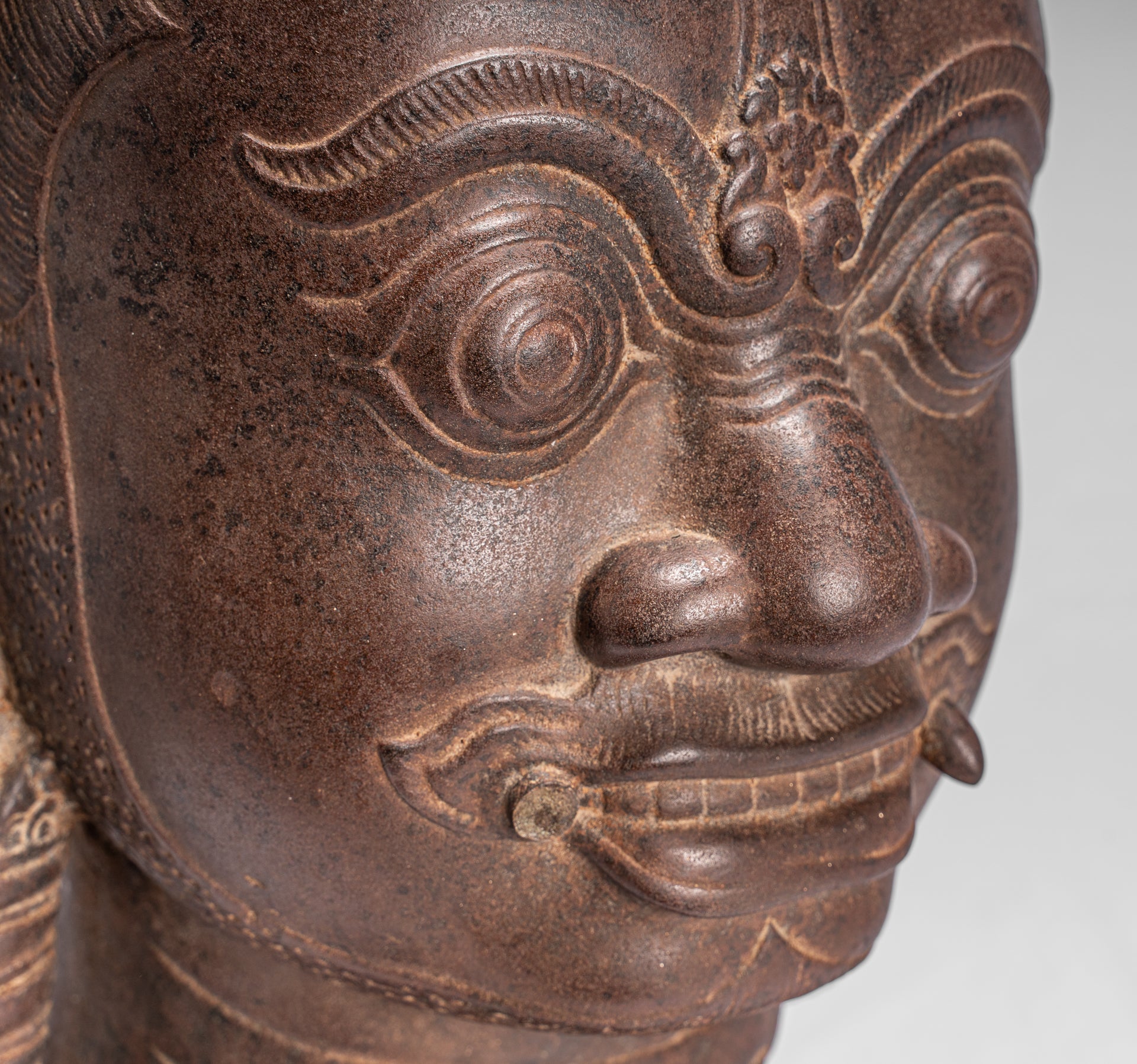 Statua del Guardian - Antique Khmer Stone Angkor Wat Style Yaksha Temple Guardian - 57 cm / 23 "