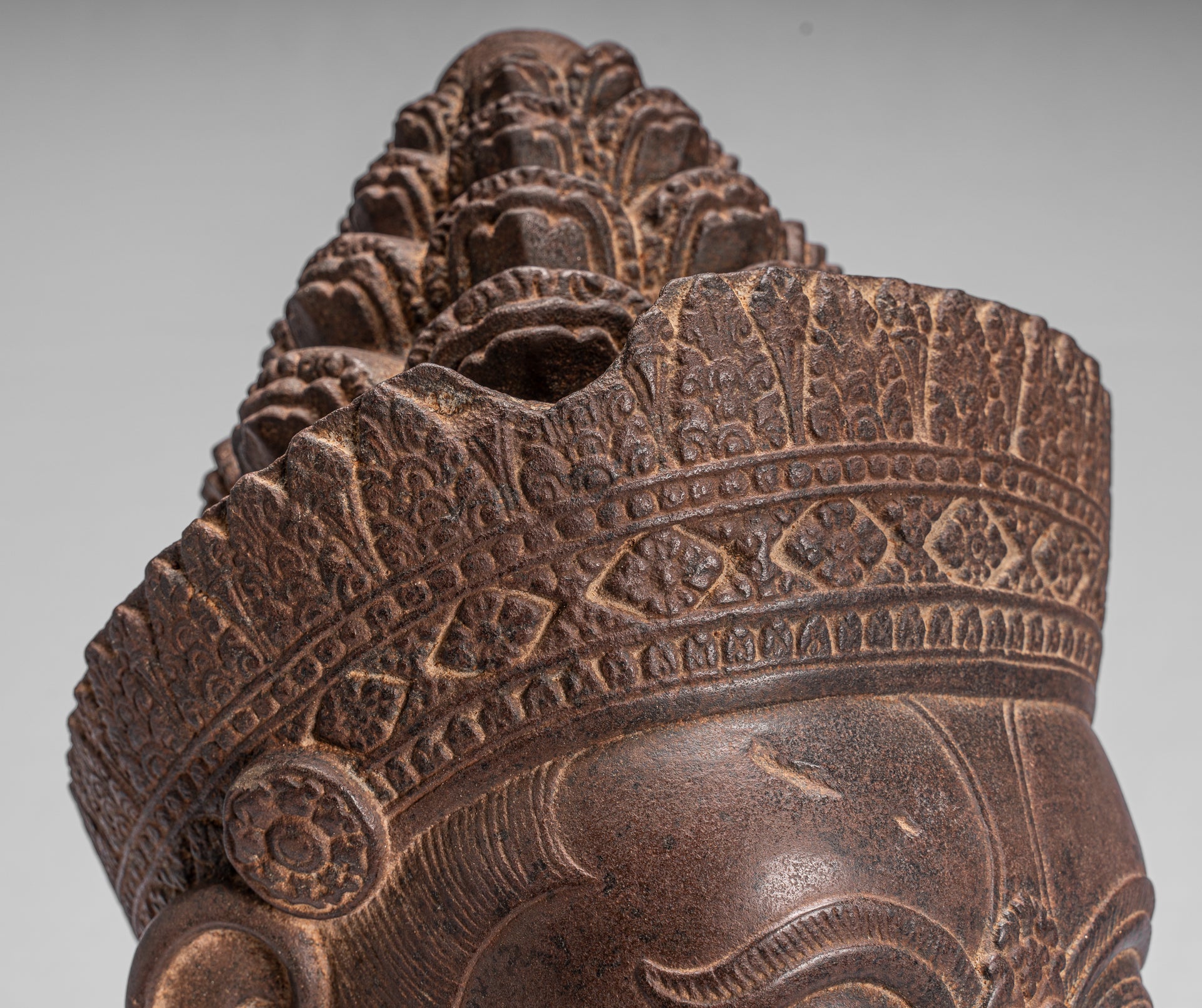 Statua del Guardian - Antique Khmer Stone Angkor Wat Style Yaksha Temple Guardian - 57 cm / 23 "