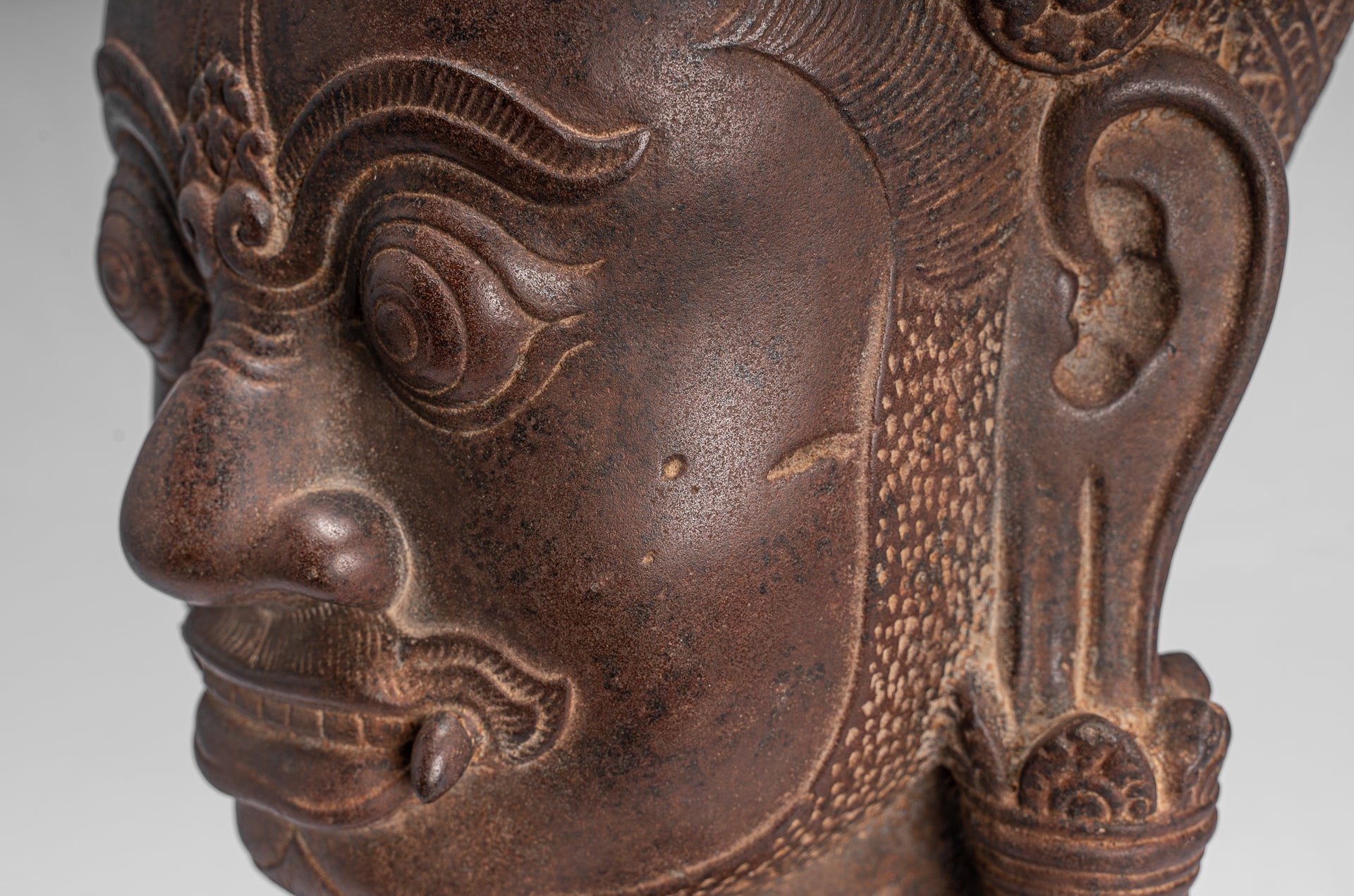 Statua del Guardian - Antique Khmer Stone Angkor Wat Style Yaksha Temple Guardian - 57 cm / 23 "