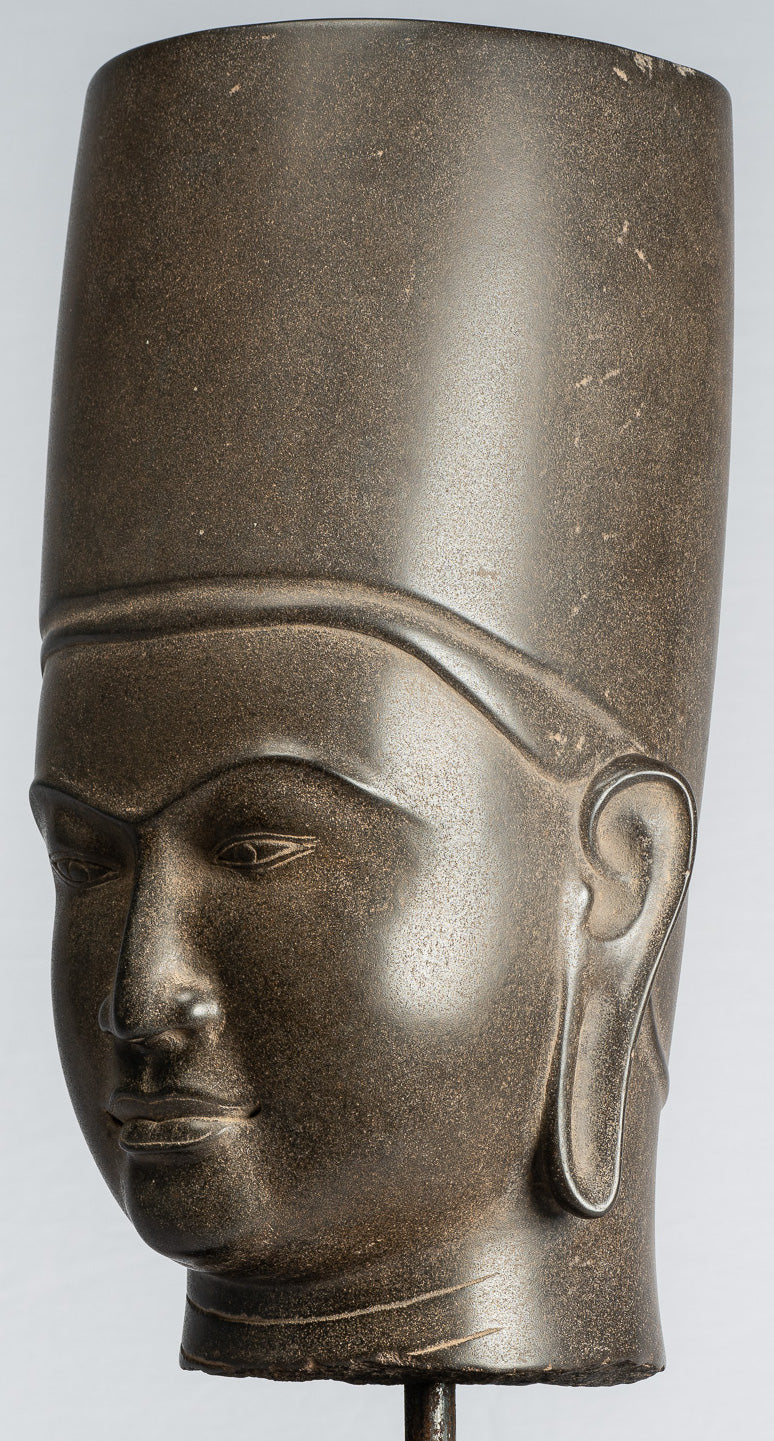 Antique Phnom Da Style Khmer Vishnu Head - Protector & Preserver - 54cm/22"