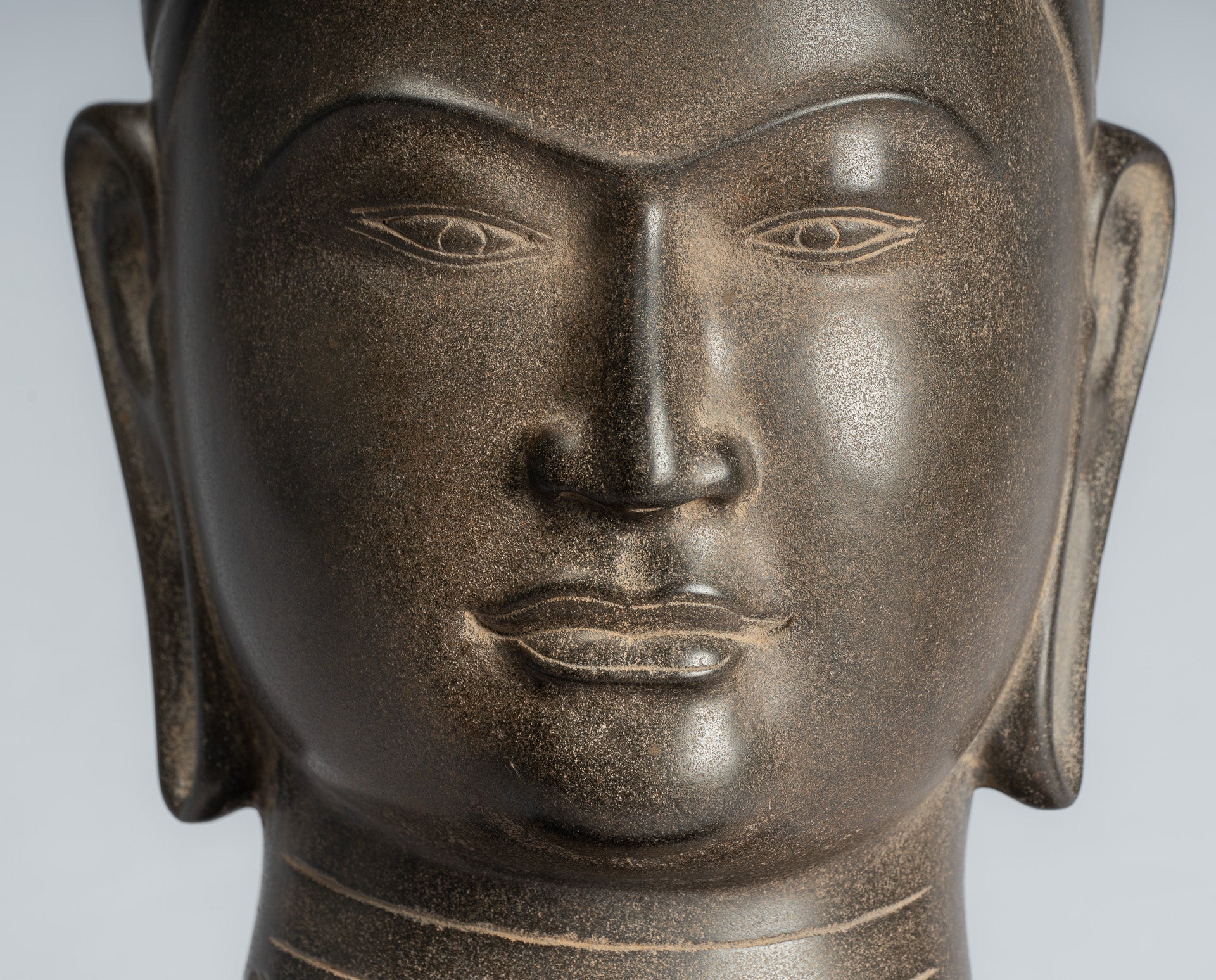 Antique Phnom Da Style Khmer Vishnu Head - Protector & Preserver - 54cm/22"