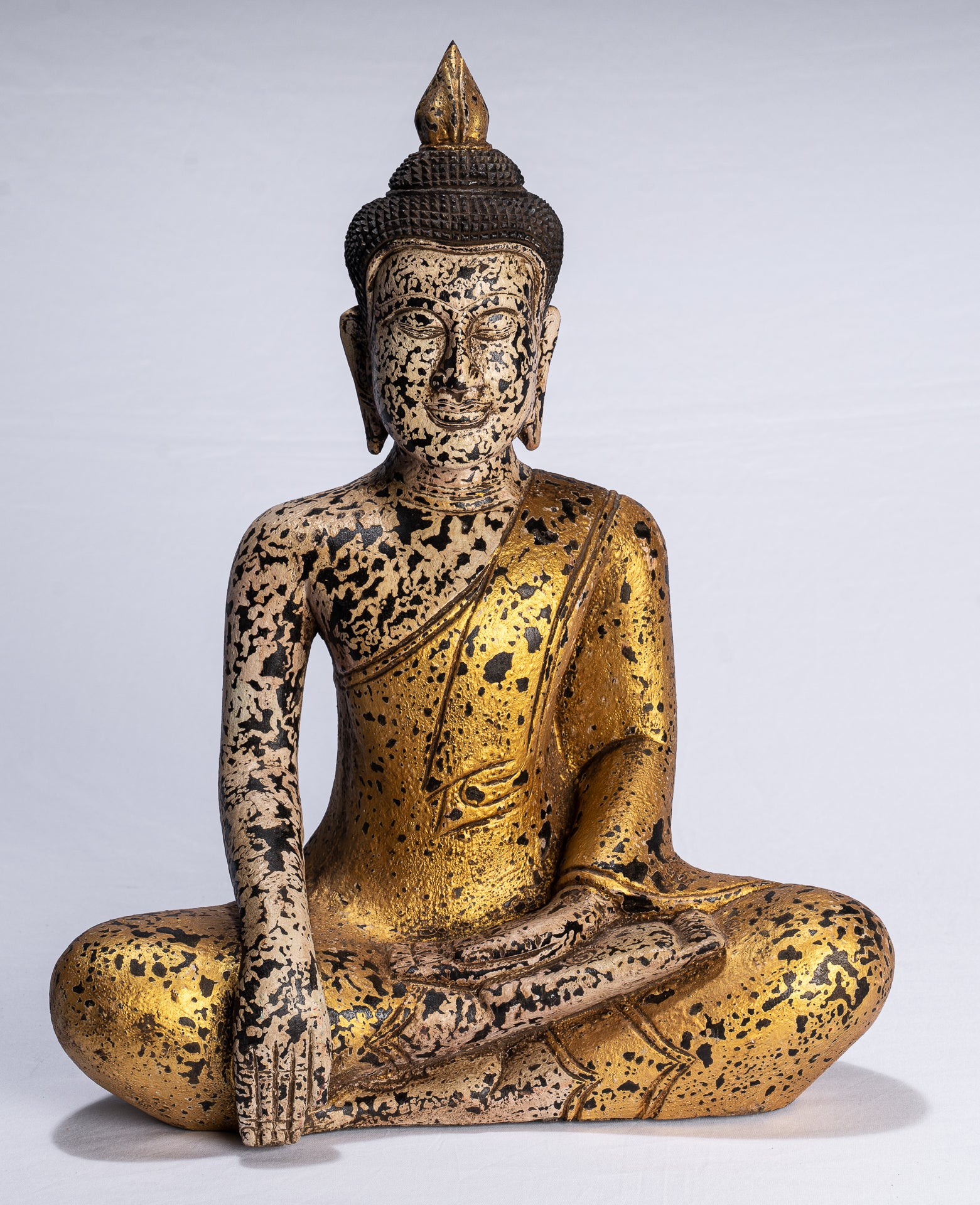 Statue di Buddha - Antique Khmer Style SE Asia SETTO ALLIMENTAZIONE BUDDHA STATUE - 44 cm/18 "