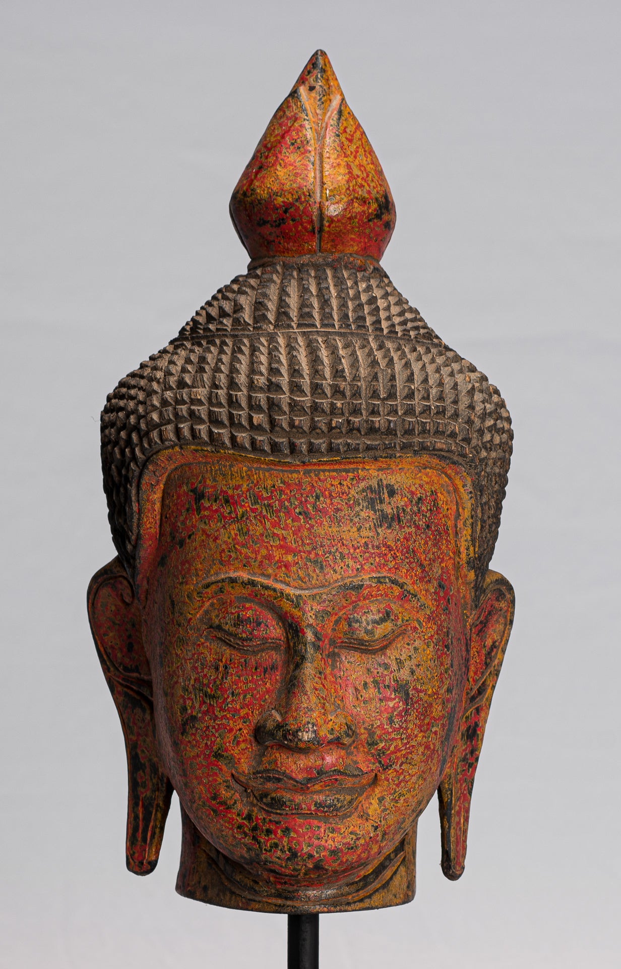 Statue de Bouddha-Antique Khmers Style de l'Asie du Sud-Est Statue du Bouddha Tête de Bouddha-40cm/16 "