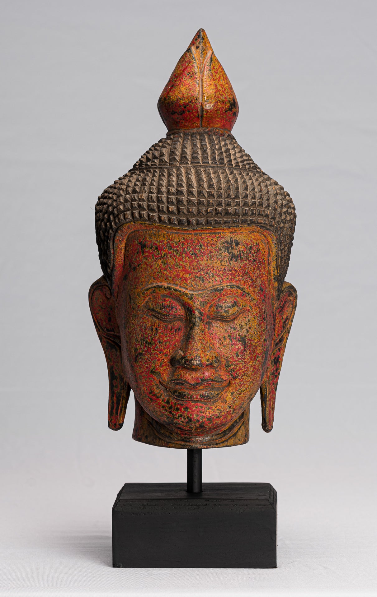 Statue de Bouddha-Antique Khmers Style de l'Asie du Sud-Est Statue du Bouddha Tête de Bouddha-40cm/16 "