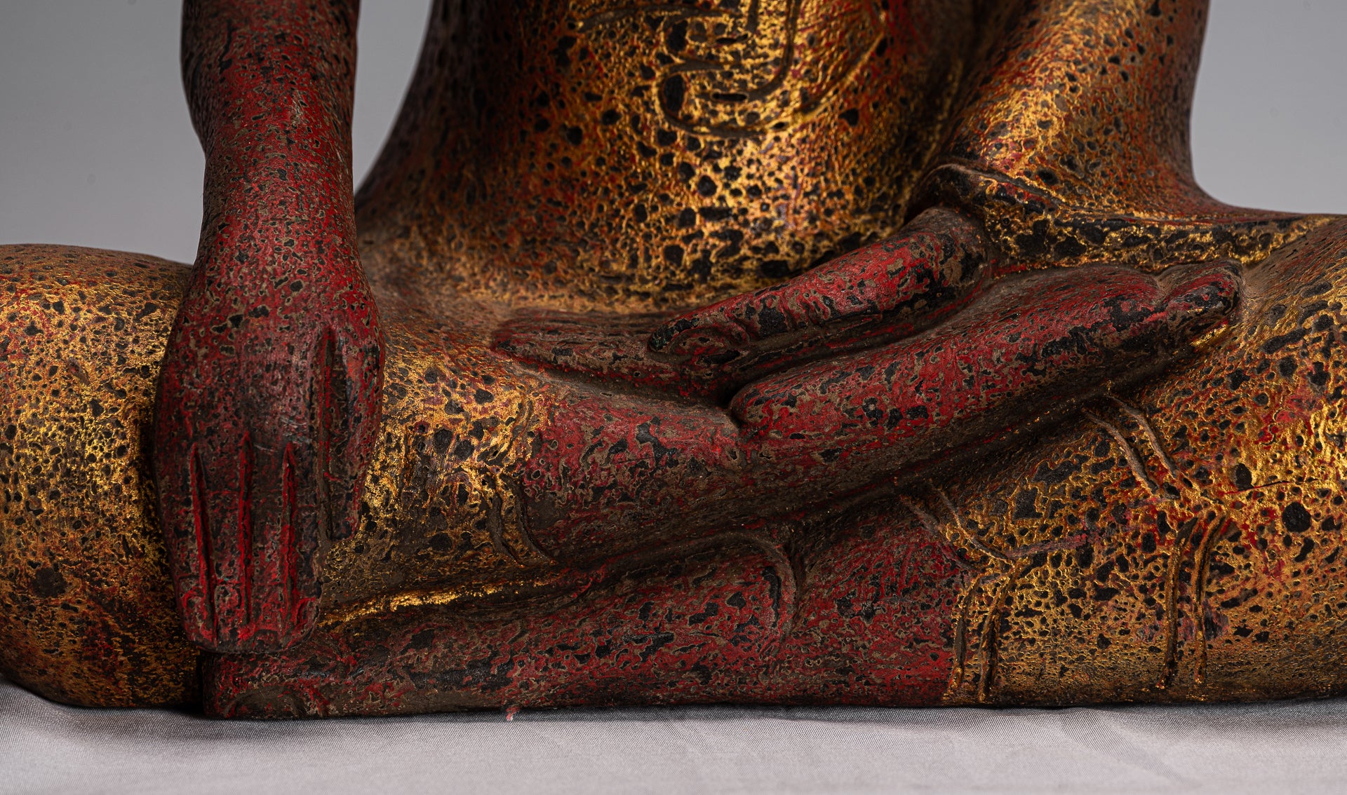 Estatua de Buda - Estatua de Buda de la Madera de Madera Asia ASIA ASIA ASIA - 43cm/17 "