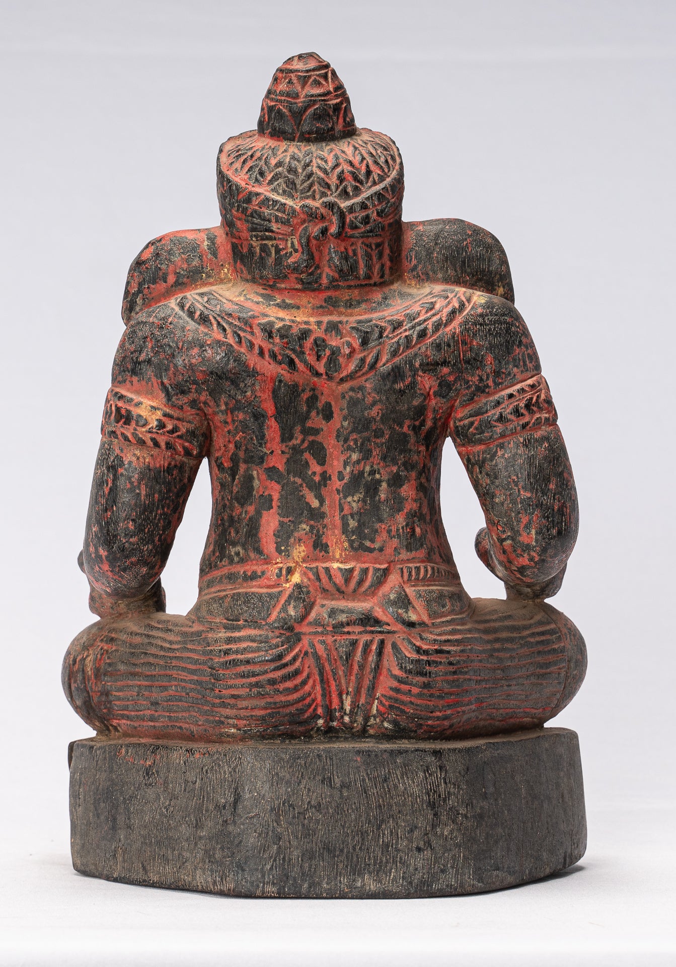 Statue Ganesha -Khmer Style Wood Sehot Ganesh Statue - 29 cm/12 "