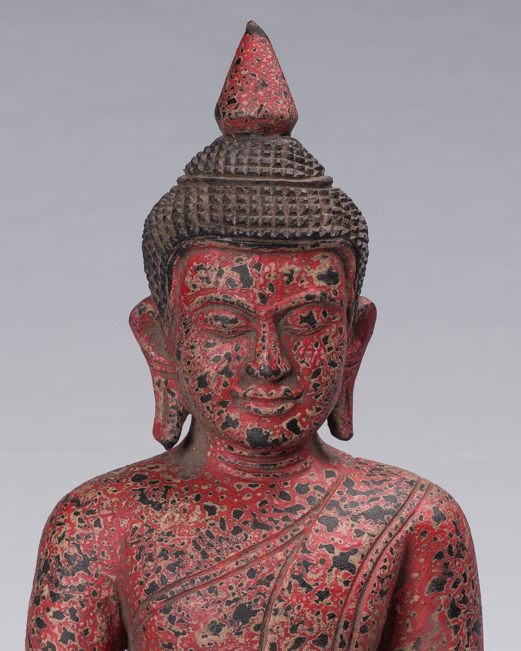 Bouddha Sculpture-Antique Khmer Style Seated Buddha Statue Dhyana Meditation Mudra-34cm/14 "