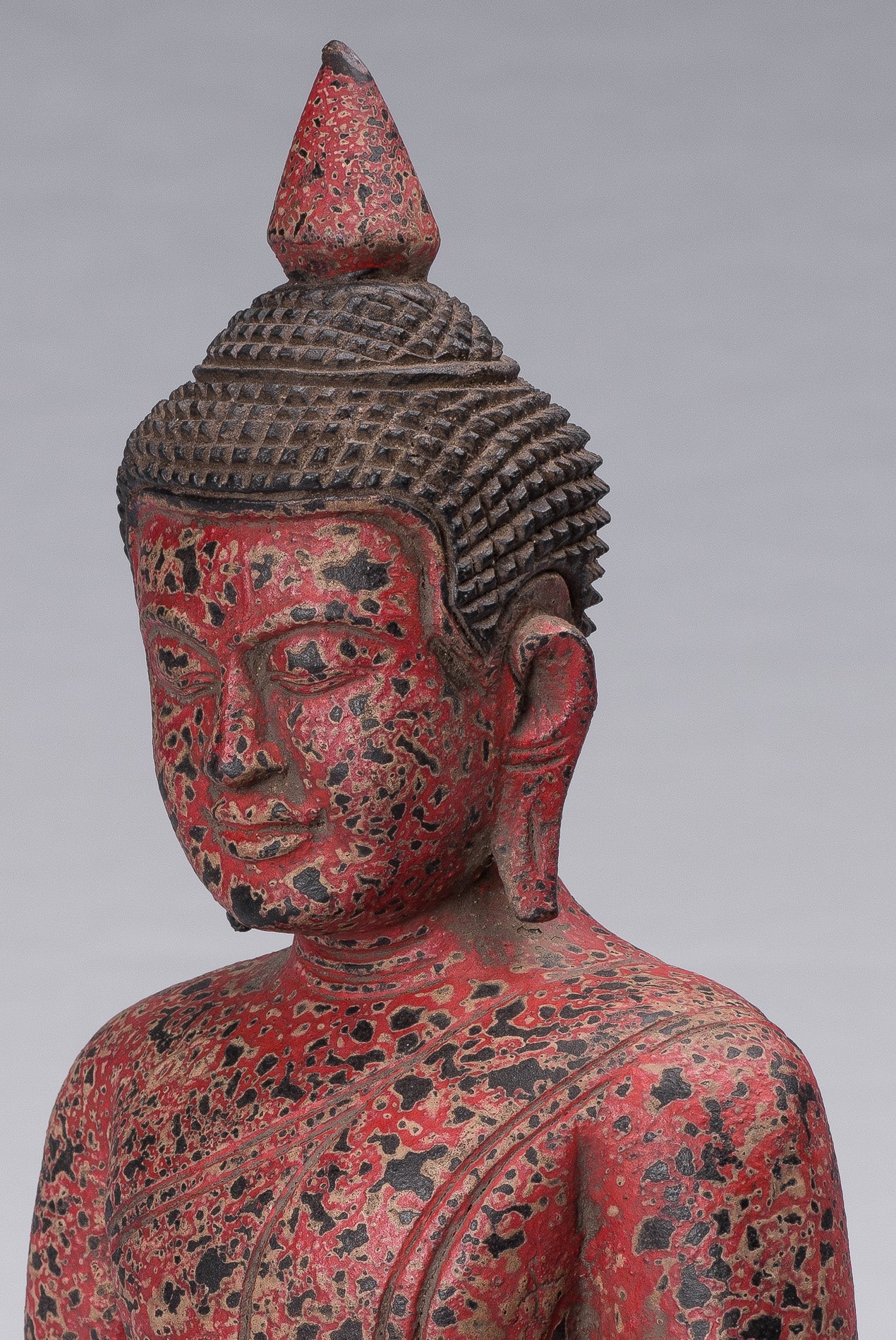 Bouddha Sculpture-Antique Khmer Style Seated Buddha Statue Dhyana Meditation Mudra-34cm/14 "