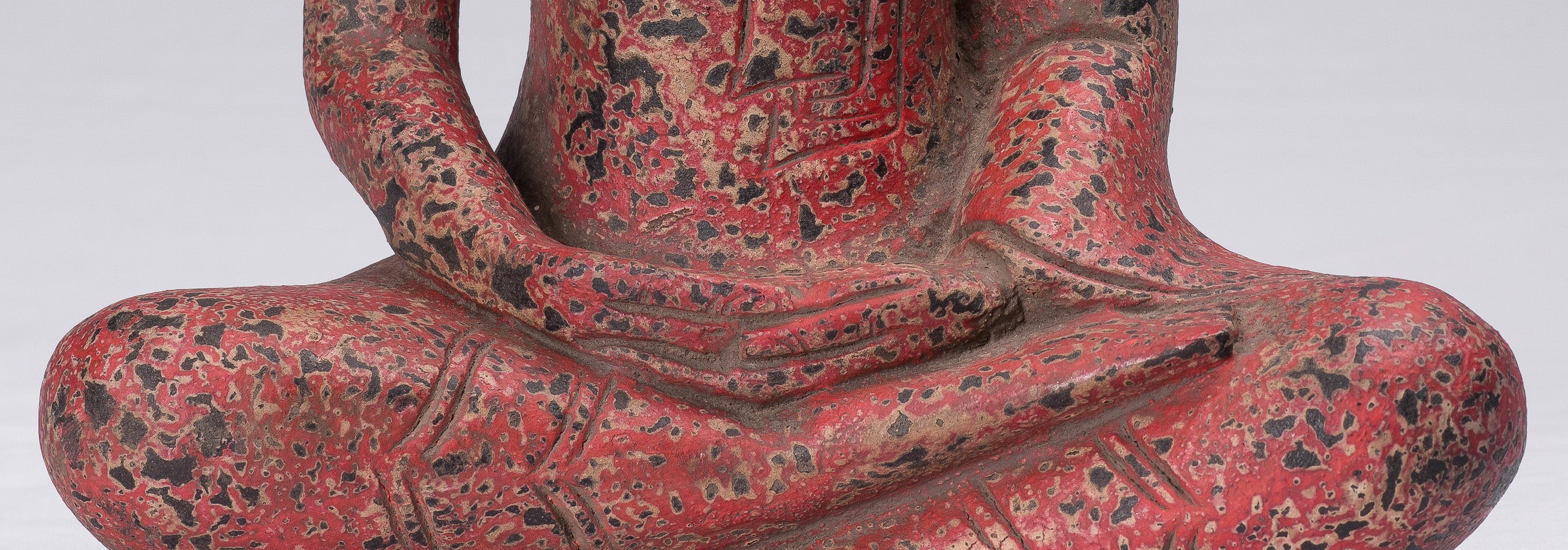 Bouddha Sculpture-Antique Khmer Style Seated Buddha Statue Dhyana Meditation Mudra-34cm/14 "