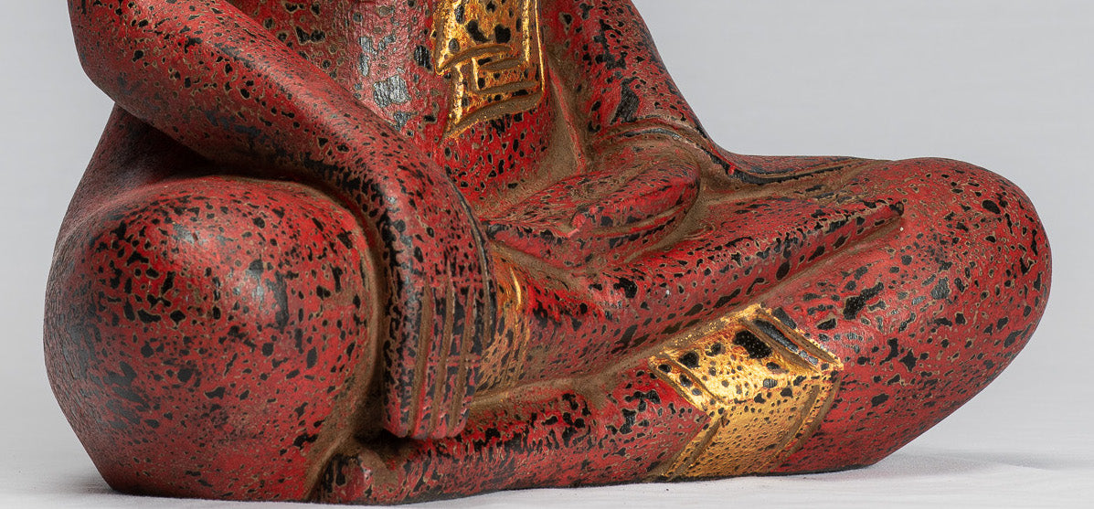 Estatua de Buda - Estatua de Buda de la Madera de Madera Asia ASIA ASIA ASIA ASIA - 39cm/16 "