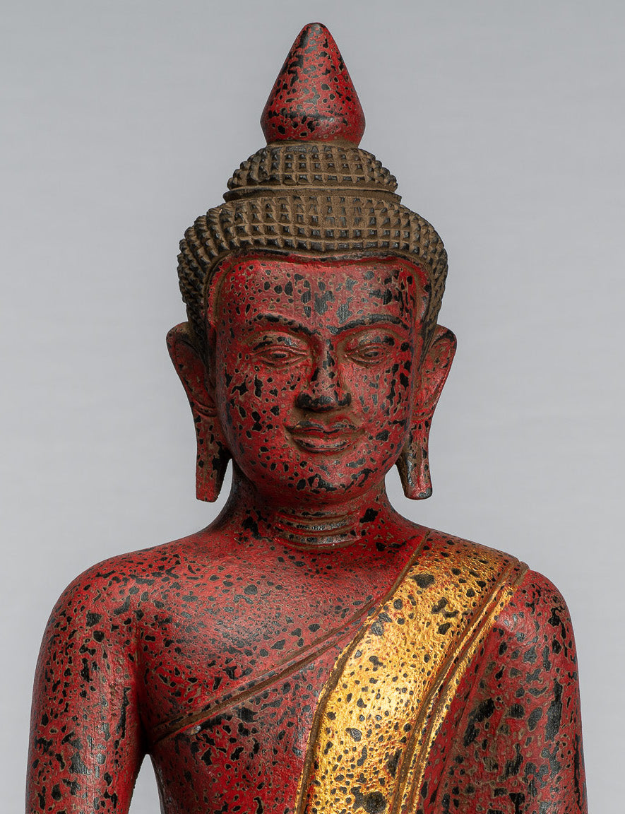 Estatua de Buda - Estatua de Buda de la Madera de Madera Asia ASIA ASIA ASIA ASIA - 39cm/16 "