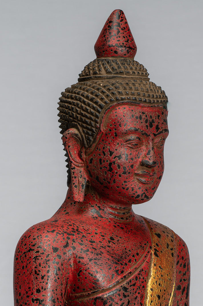 Estatua de Buda - Estatua de Buda de la Madera de Madera Asia ASIA ASIA ASIA ASIA - 39cm/16 "