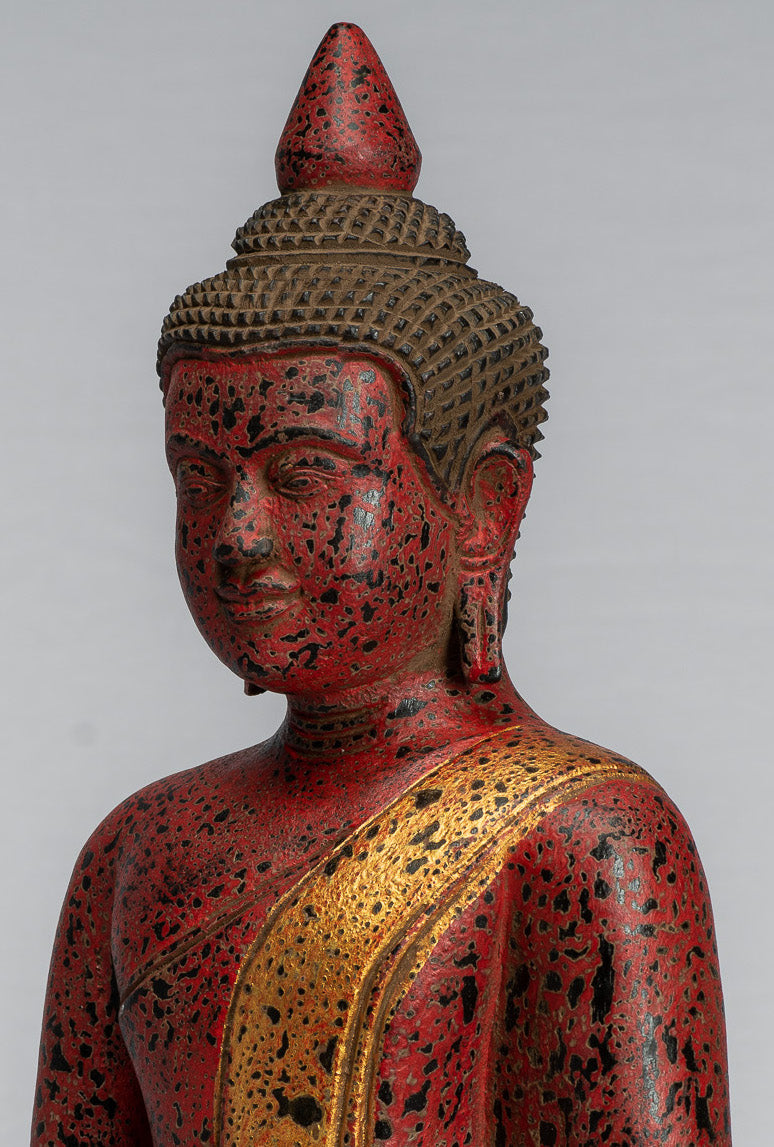 Estatua de Buda - Estatua de Buda de la Madera de Madera Asia ASIA ASIA ASIA ASIA - 39cm/16 "