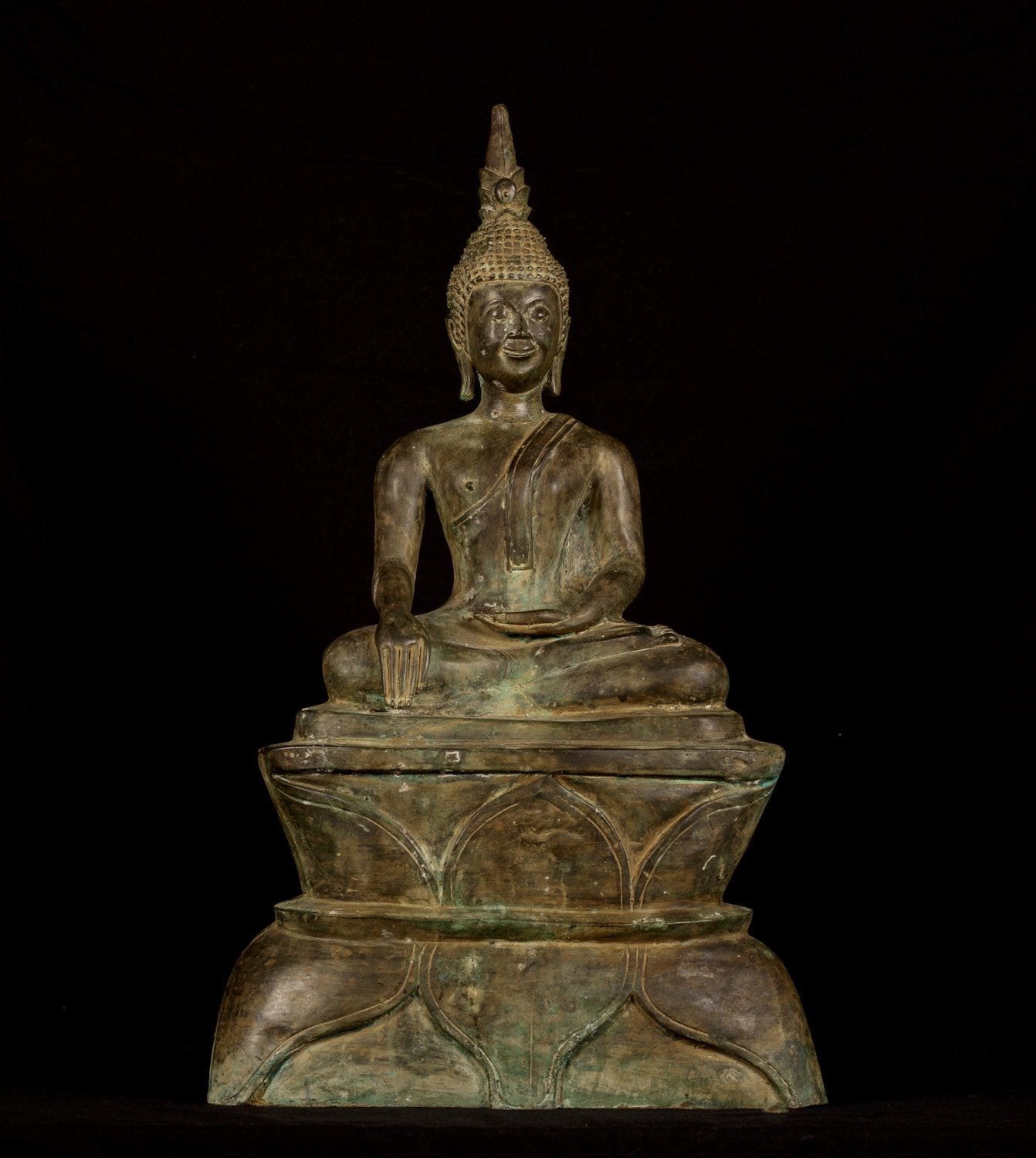 Buddha-Statue – groß, antik Laos Style Erleuchtungs-Buddha-Statue – 61 cm