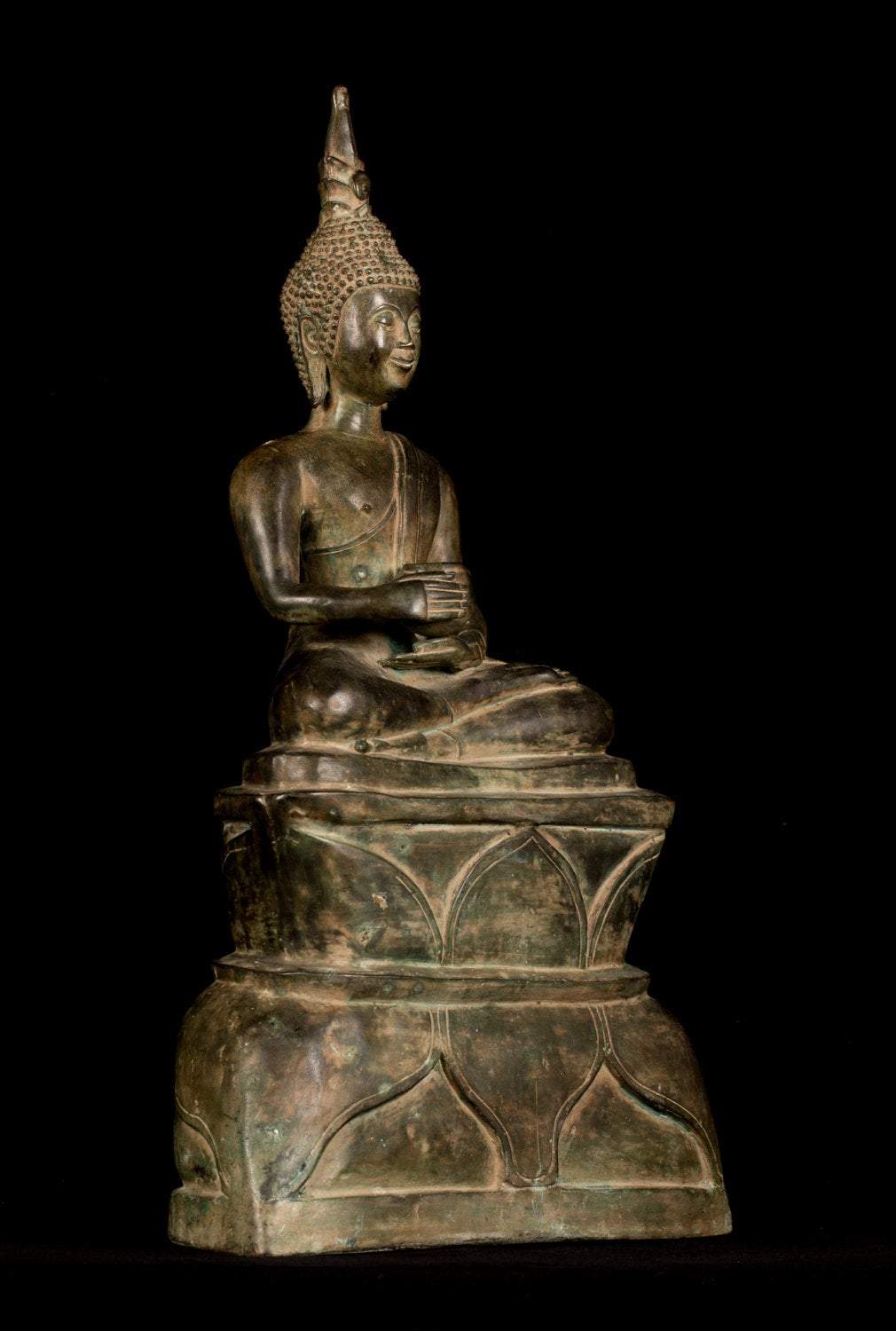 Statue di Buddha antico -Antique Laos Bronze Charity Gautama Buddha Statue - 64 cm/25 "