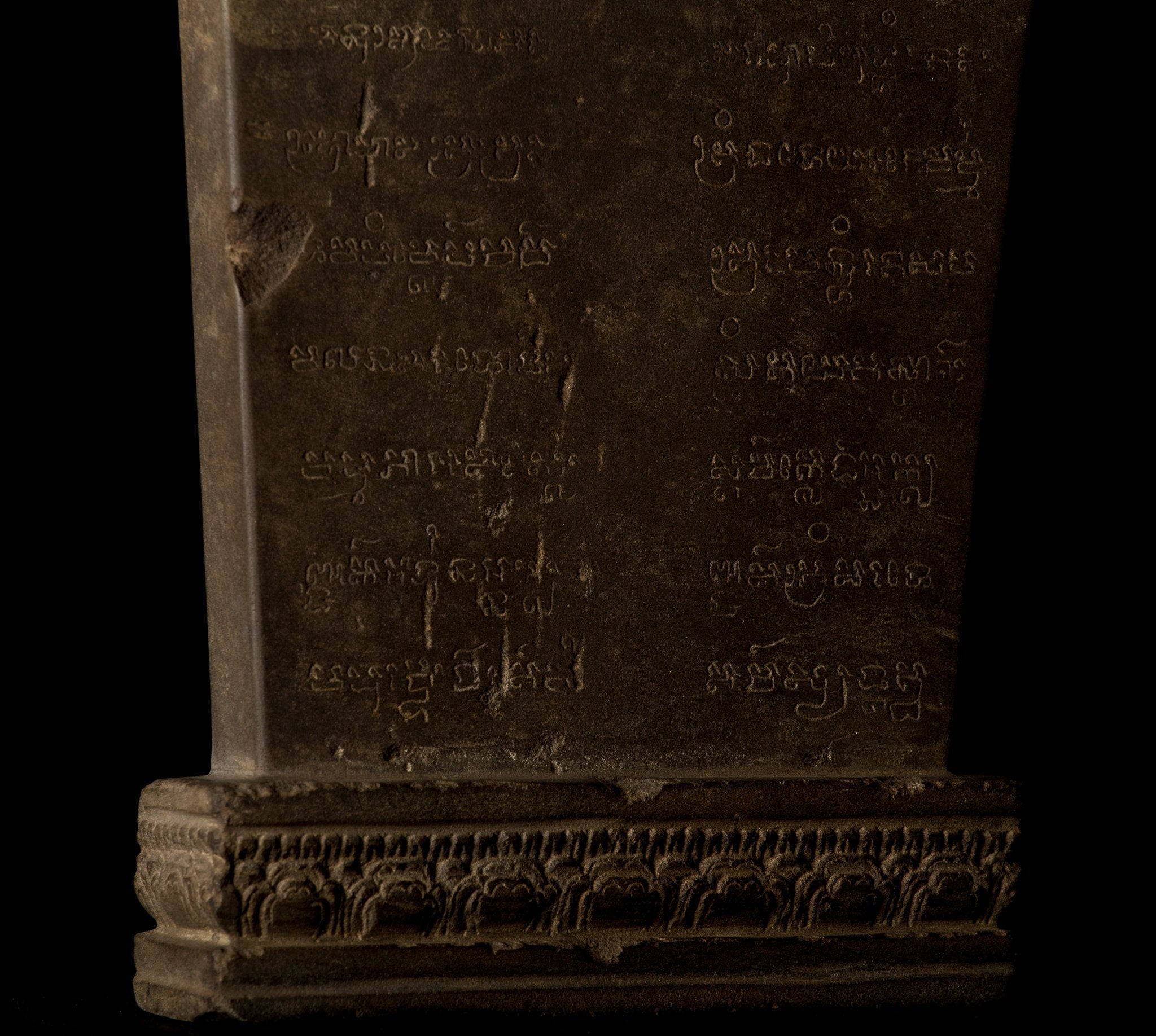 Antique Baphuon Style Mounted Stone Stele Vishnu Statue - 43cm/17"