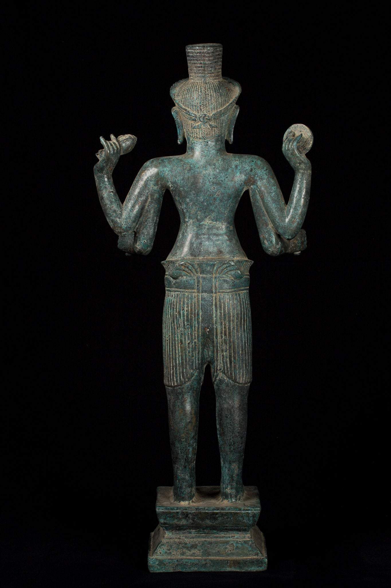 Vishnu - Antique Khmer Style Bronze Koh Ker in piedi Vishnu Statue - 82cm/32 "