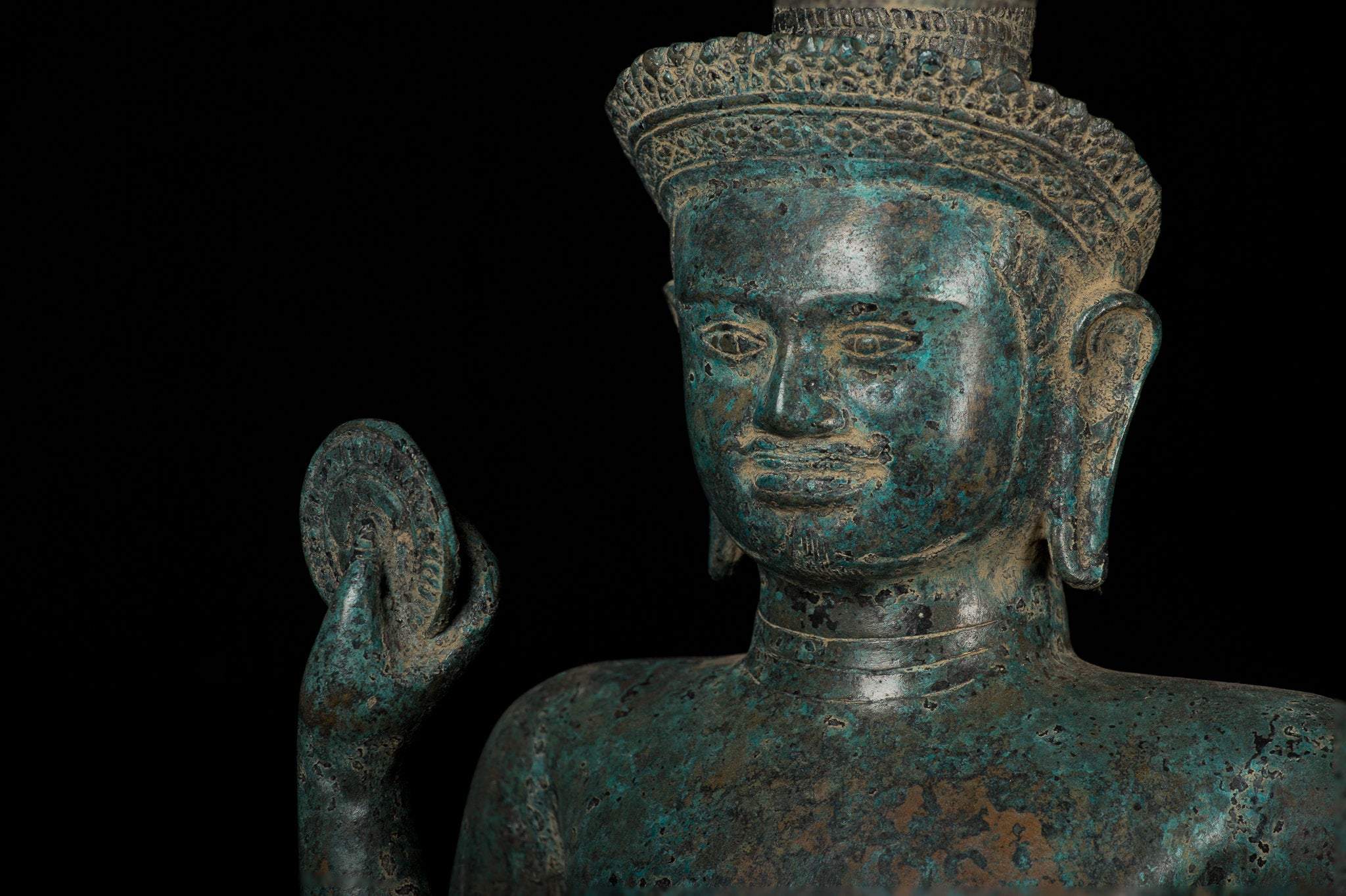 Vishnu - Antique Khmer Style Bronze Koh Ker in piedi Vishnu Statue - 82cm/32 "