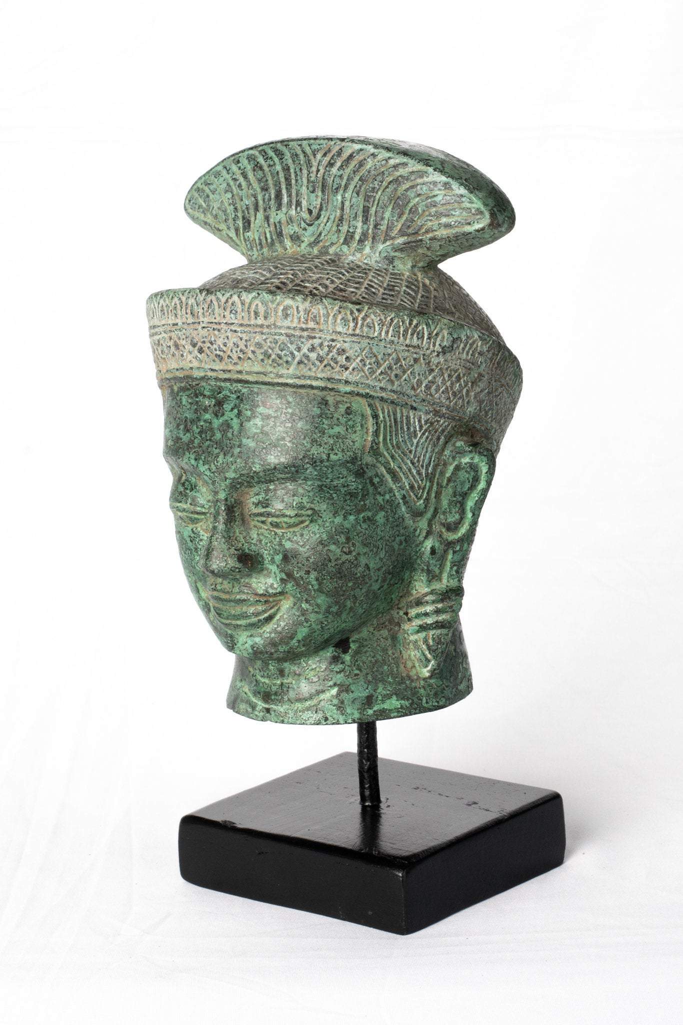 Antique Khmer Style Bronzo Lakshmi o Devi/Divina Head - 24 cm/10 "