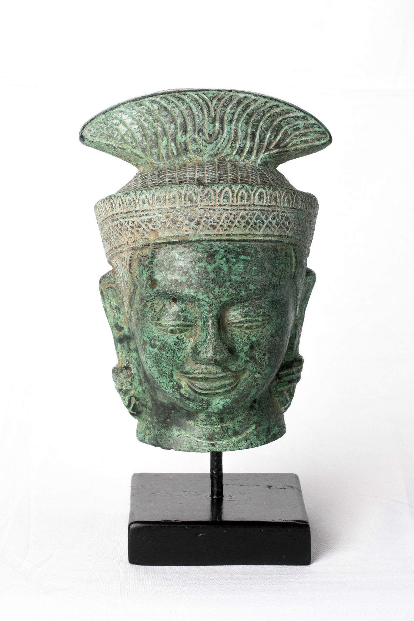 Antique Khmer Style Bronzo Lakshmi o Devi/Divina Head - 24 cm/10 "