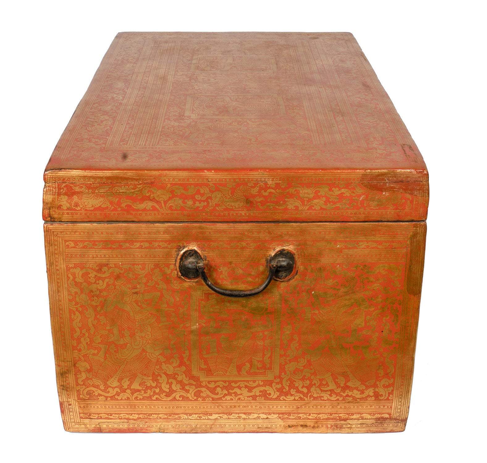 Antica lacca birmana del XIX secolo Sadaik o manoscritto - 38 cm / 15 "