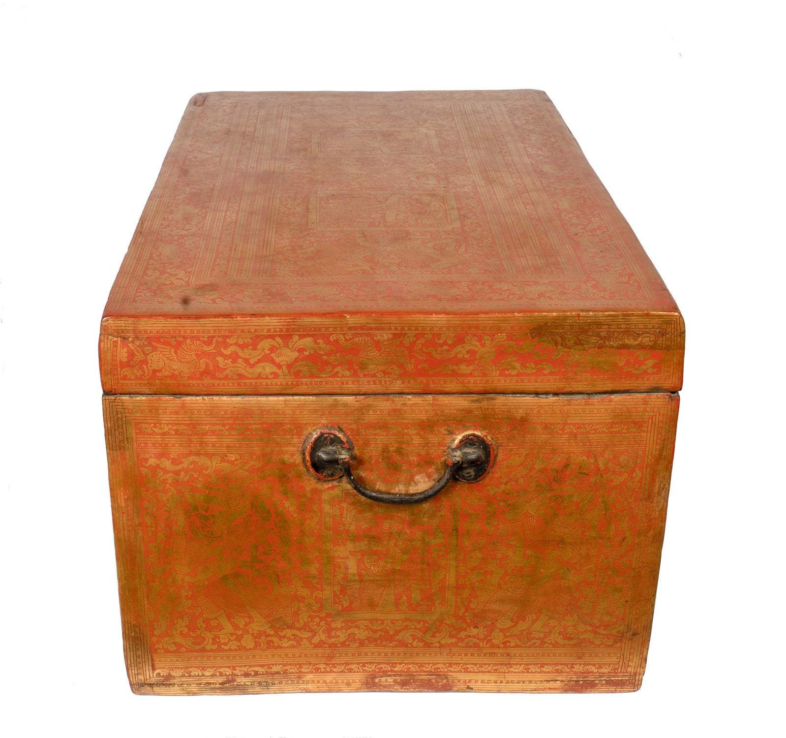 Antica lacca birmana del XIX secolo Sadaik o manoscritto - 38 cm / 15 "