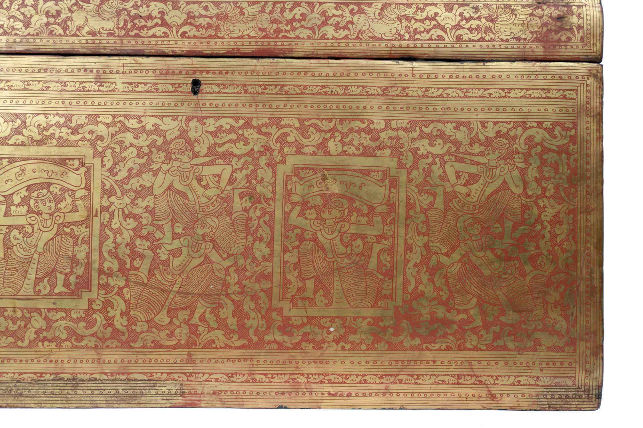 Antica lacca birmana del XIX secolo Sadaik o manoscritto - 38 cm / 15 "