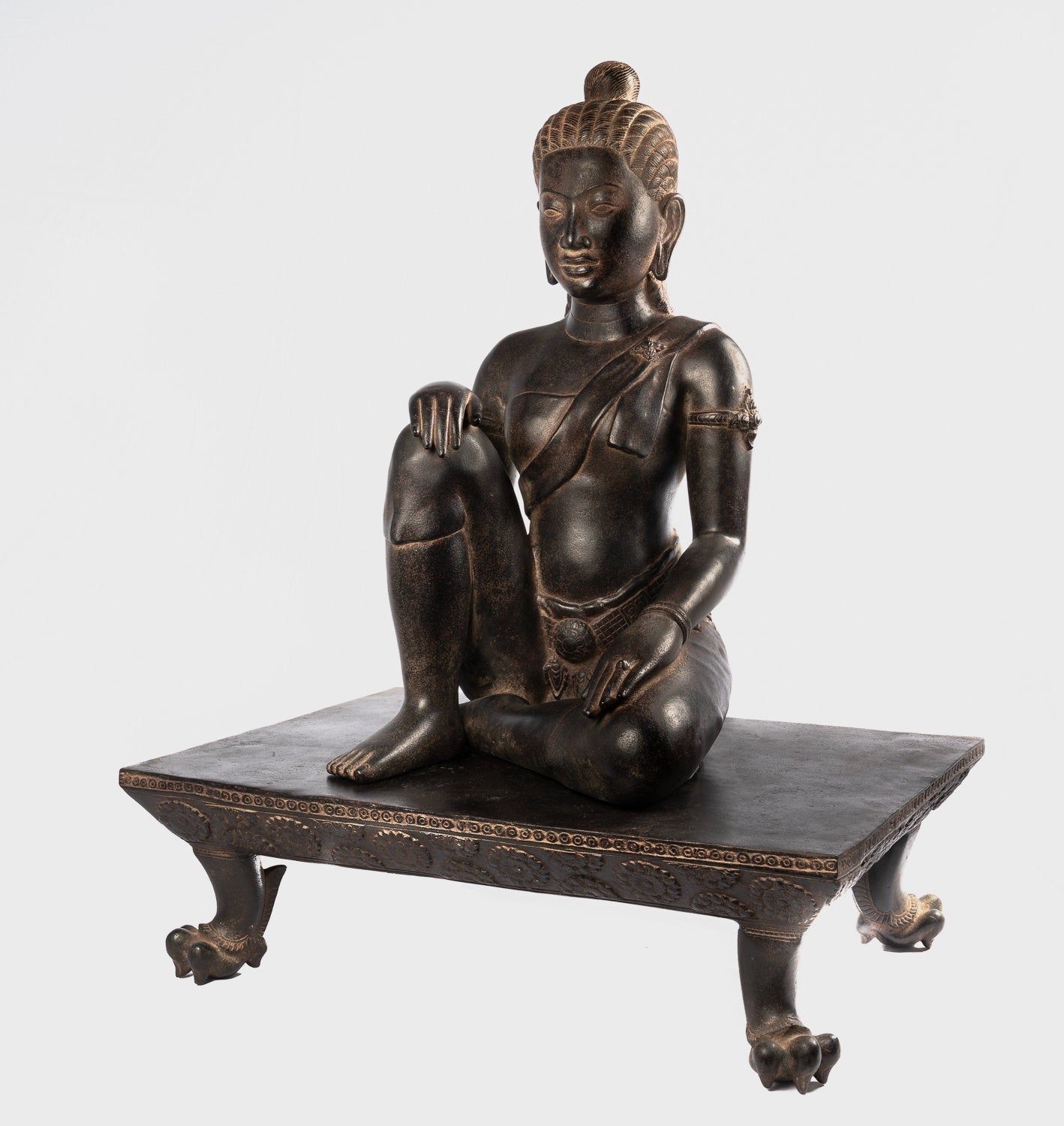 Yeay Mao-Statue – antike Bronze-Statue im Khmer-Stil – Yeay Mao oder Oma Mao-Statue – 84 cm.